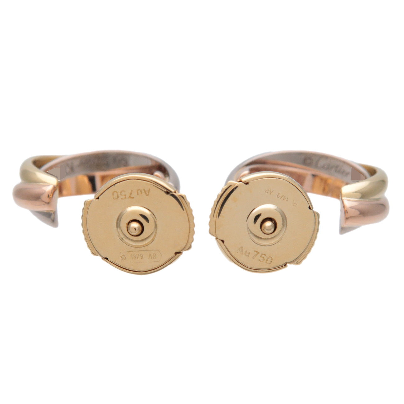 Cartier Trinity Earrings K18 750 White Gold Rose Gold Yellow Gold