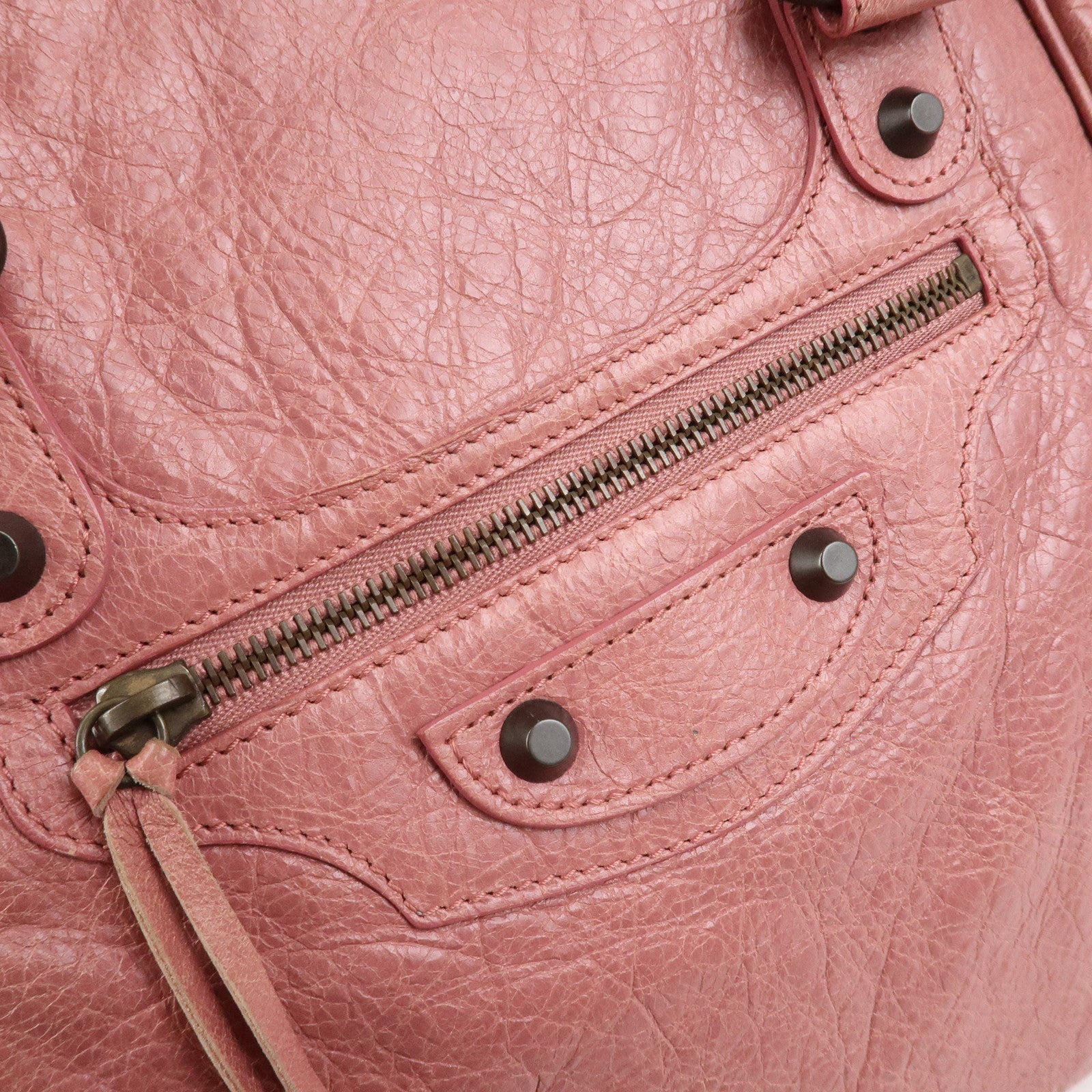 BALENCIAGA The Sunday Leather Tote Bag Hand Bag Pink 228750