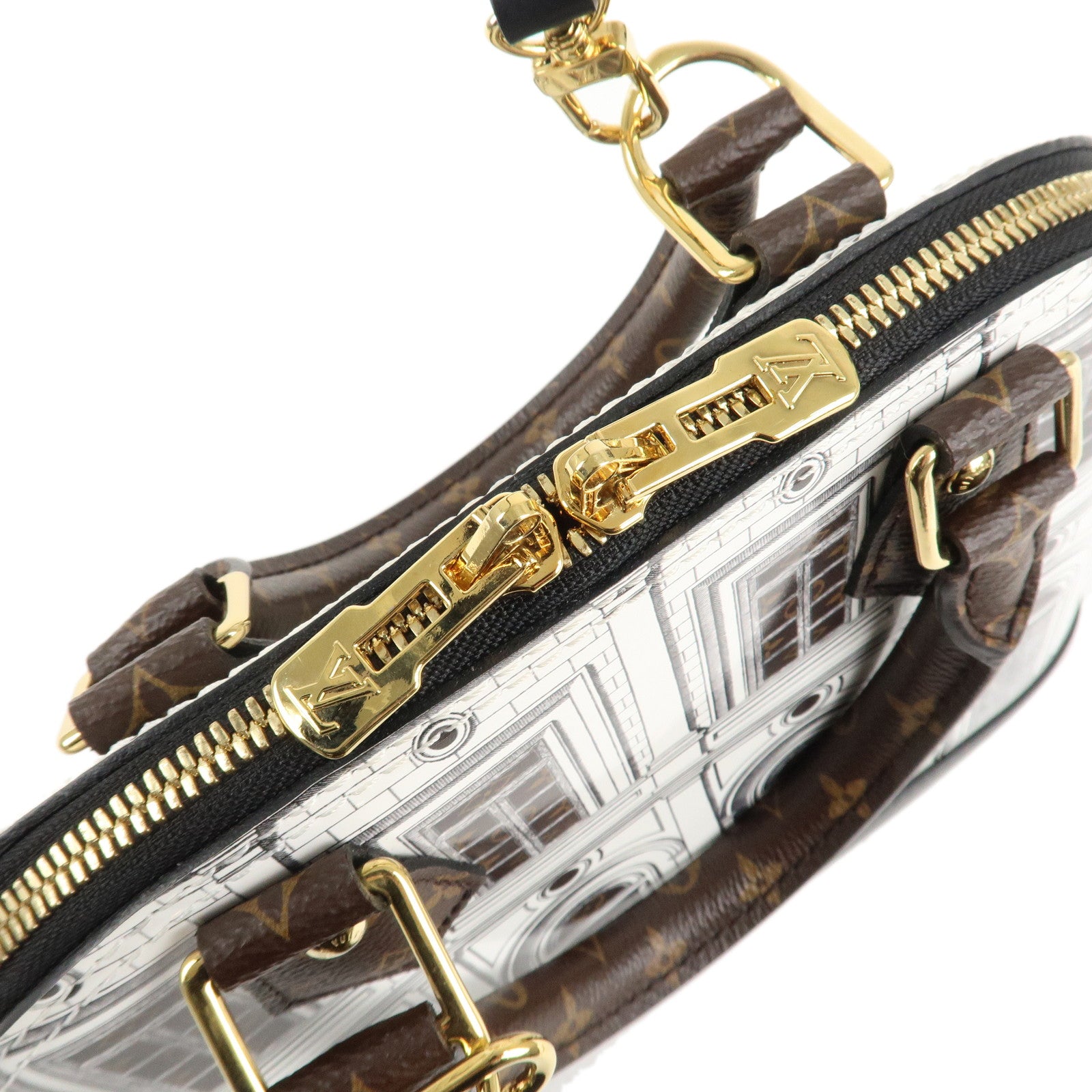 Louis Vuitton Fornasetti Monogram Patent Leather Alma BB Hand Bag Used