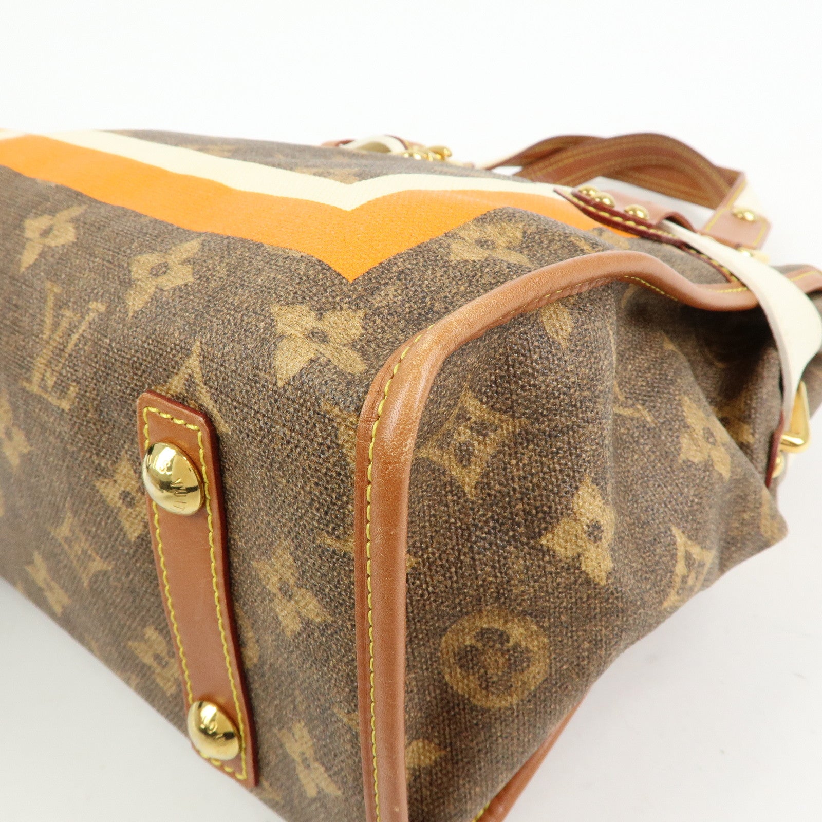 Louis Vuitton Monogram Tisse Sac Rayures PM Tote Hand Bag M56386