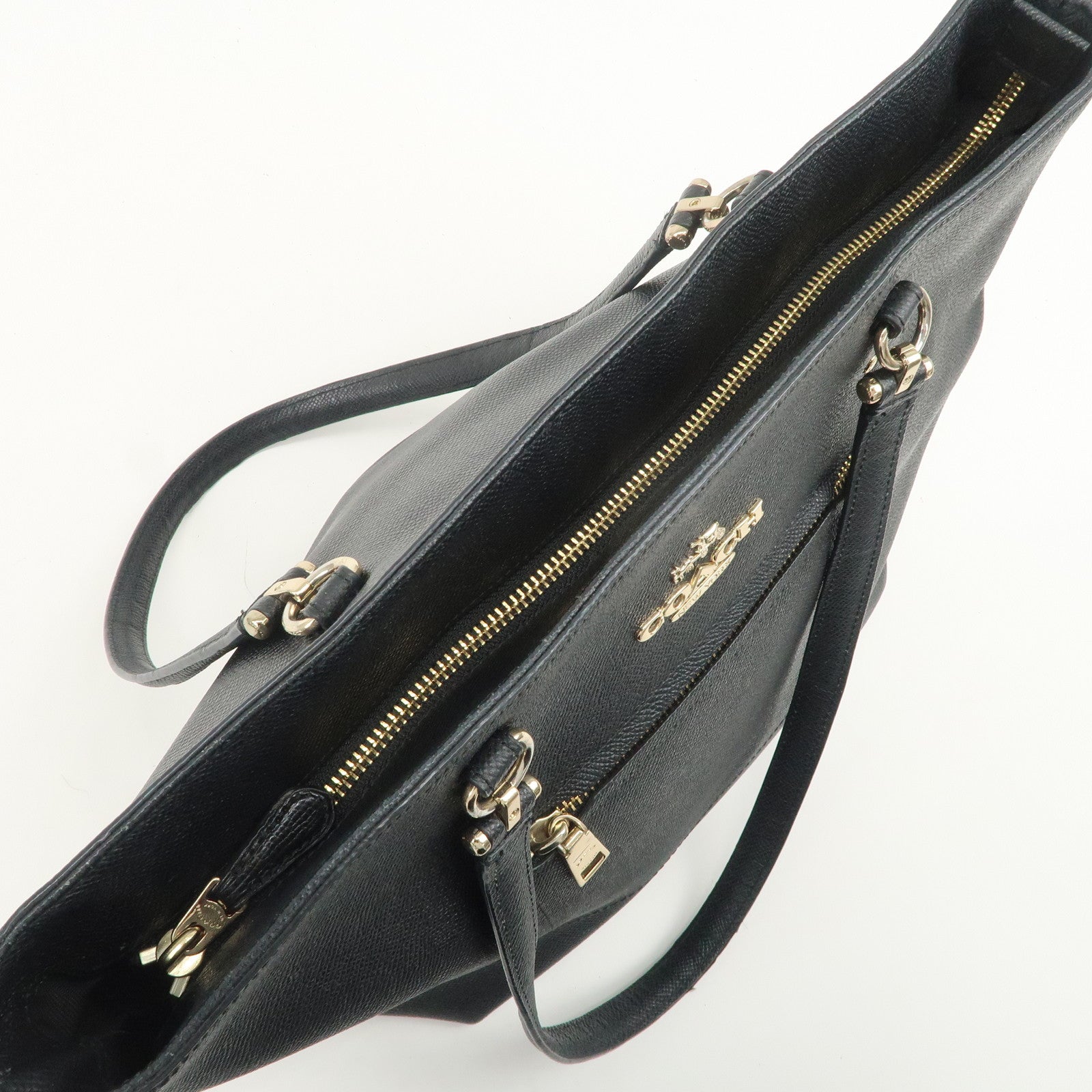 COACH Leather Set of 2 Shoulder Bag Tote Bag Black Pink