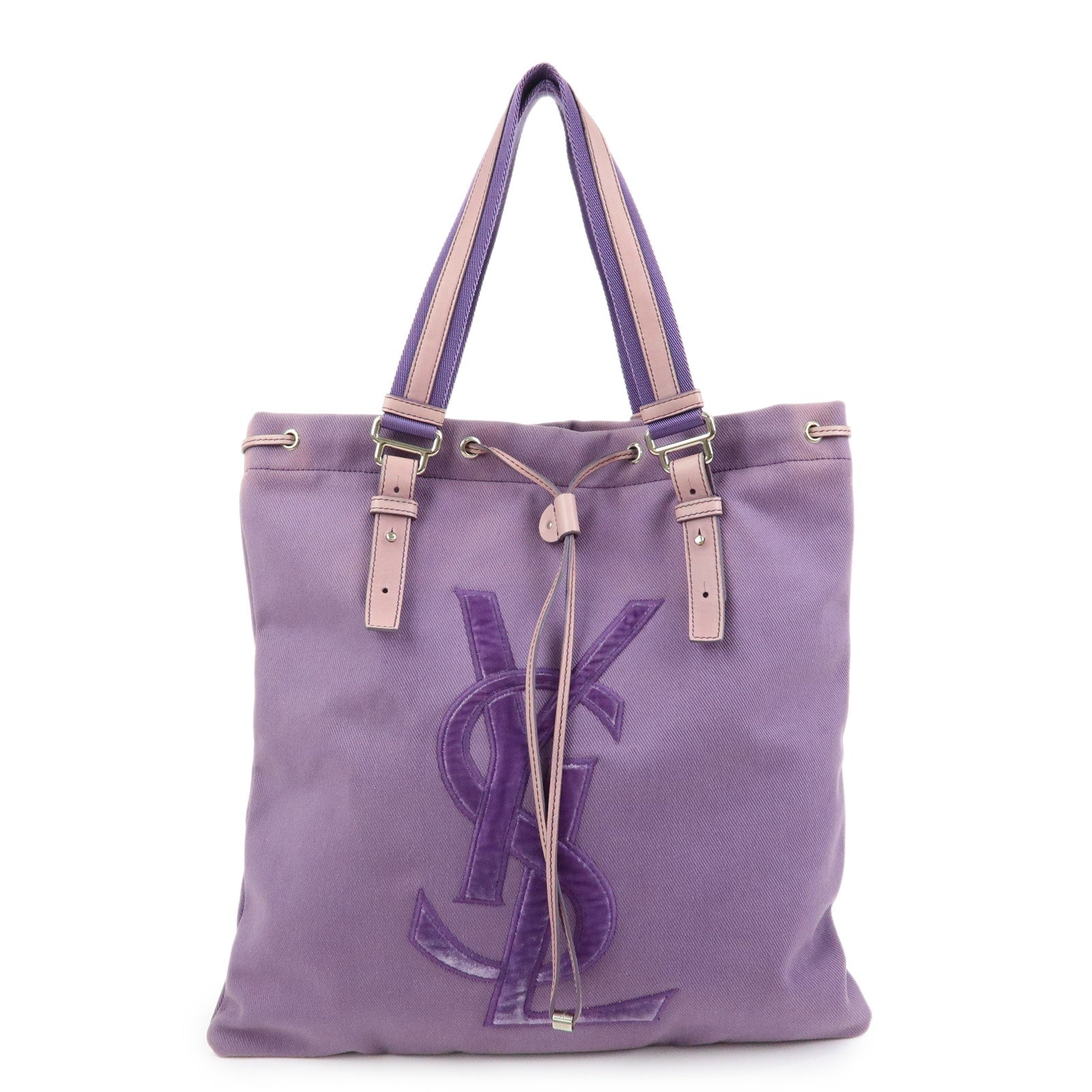 SAINT LAURENT PARIS Kahala Cassandra Canvas Tote Bag Purple 121631