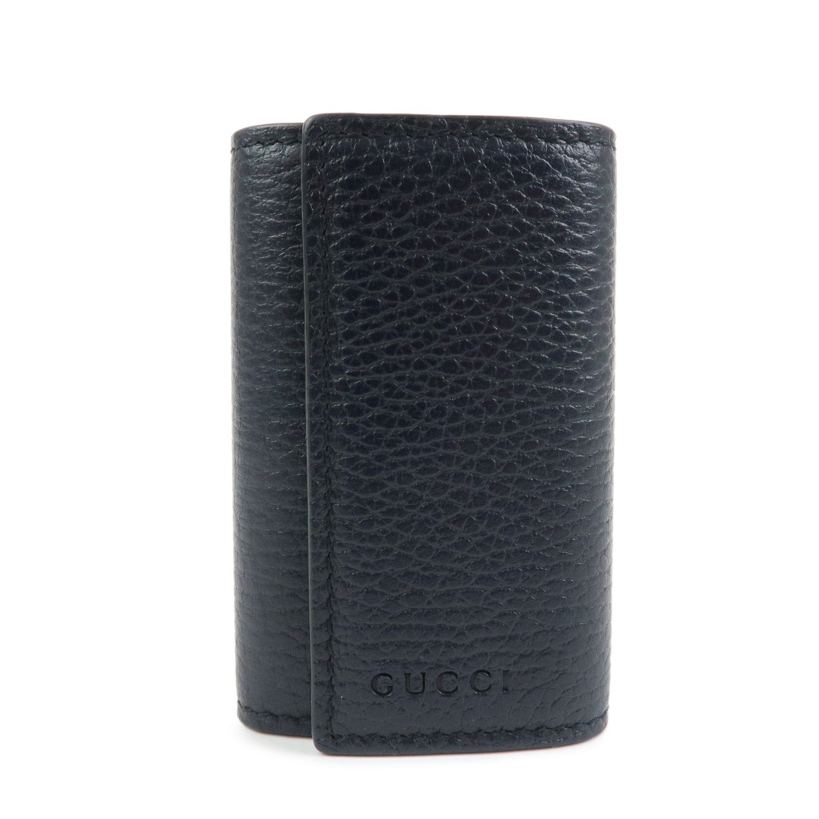 GUCCI Leather 6 Ring Key Case Key Holder Navy 150402