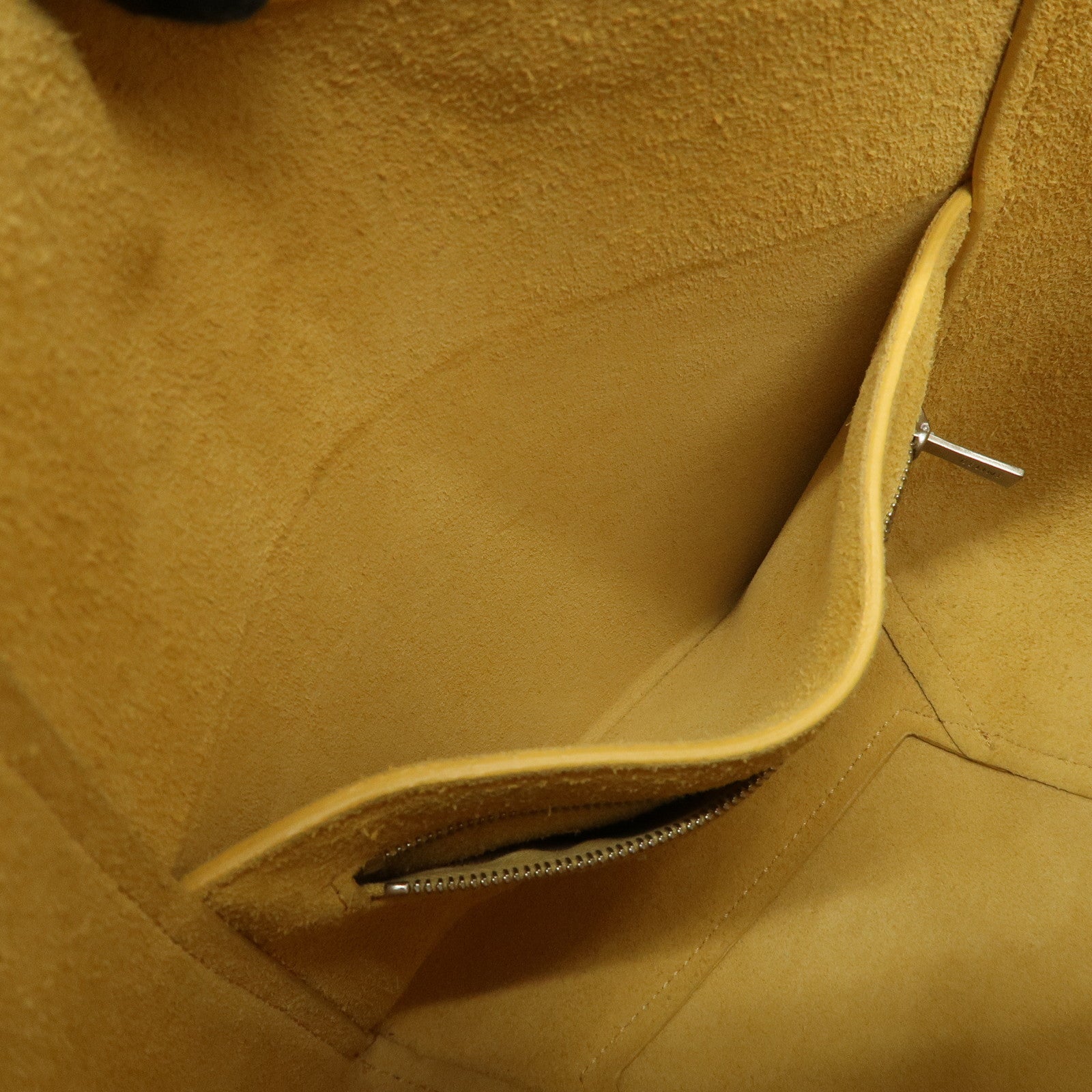 CELINE Leather Sangle Bucket Shoulder Bag Hand Bag Yellow