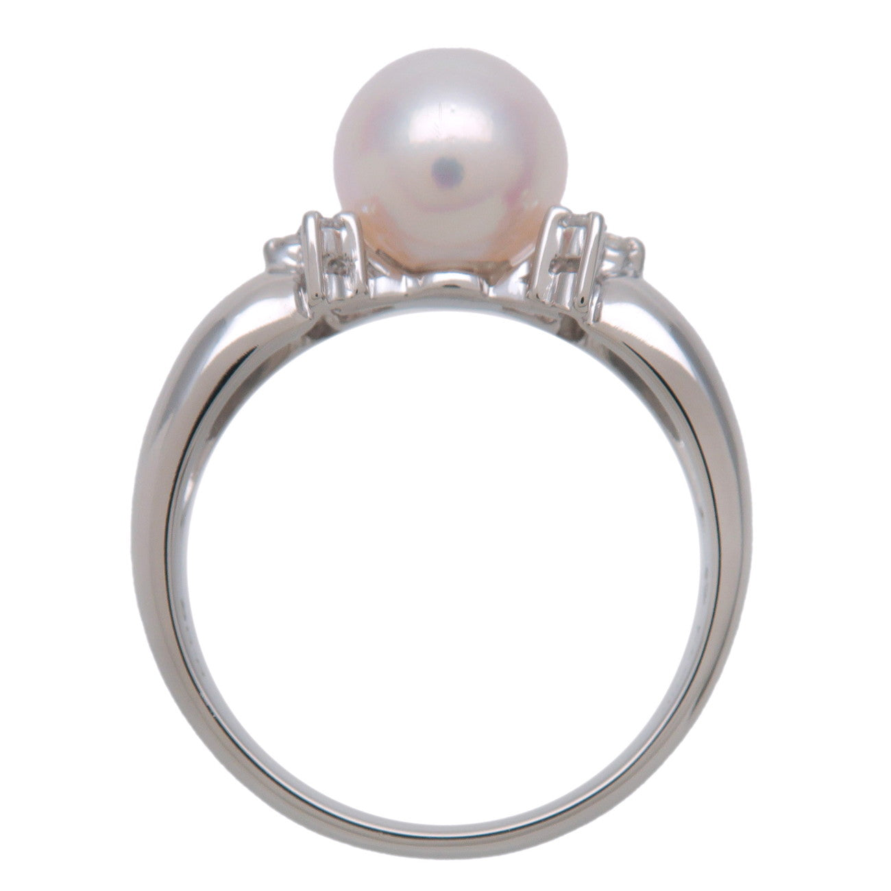 TASAKI Pearl 6P Diamond Platinum Ring PT900 0.06ct US6.5 EU52