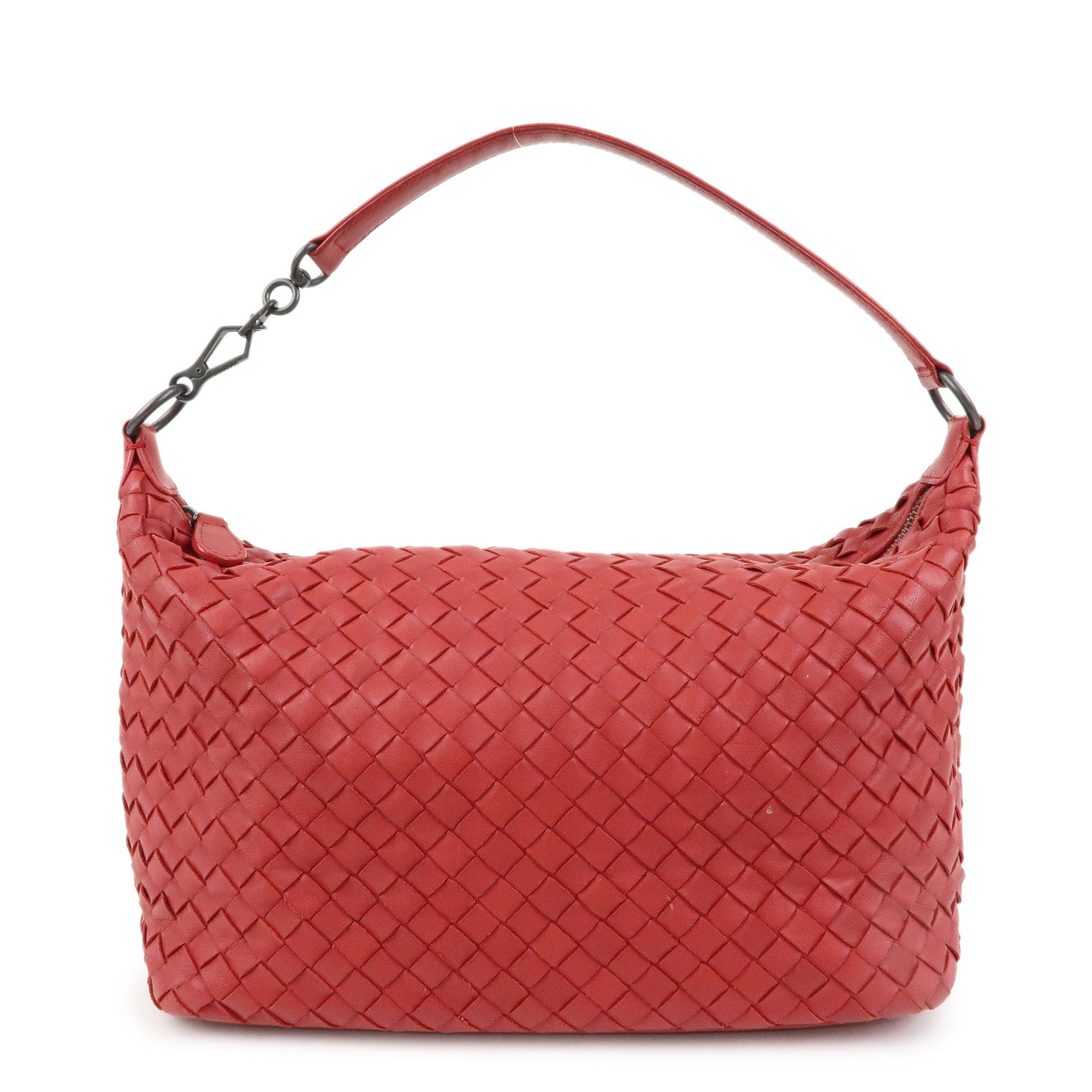 BOTTEGA VENETA Intrecciato Leather Hand Bag Shoulder Bag Red