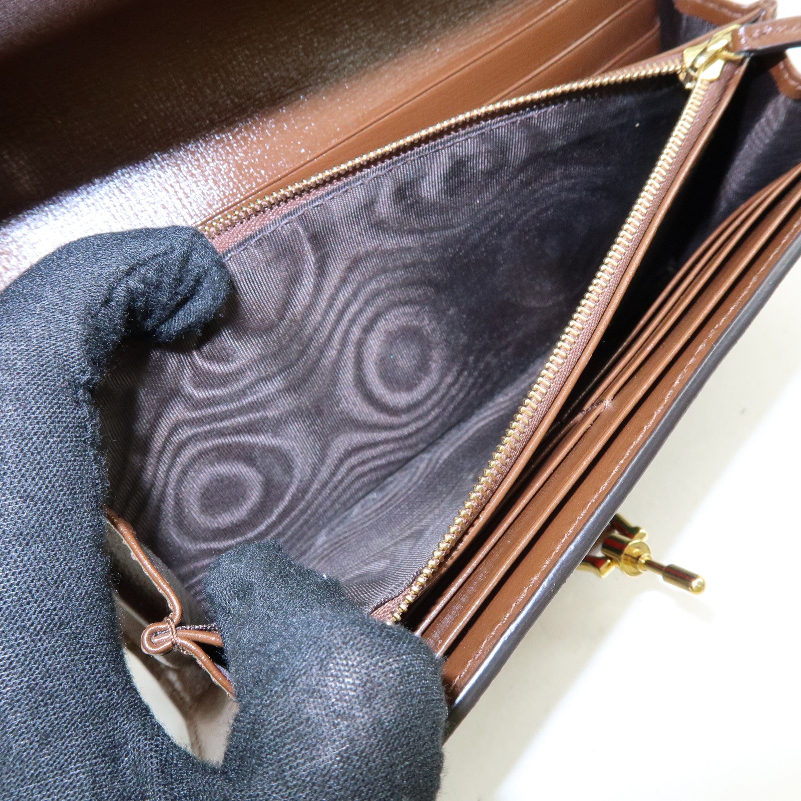 GUCCI Jackie 1961 Sherry Leather Chain Wallet Beige 652681.0416