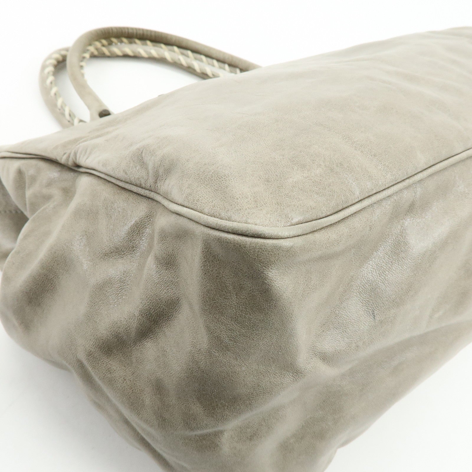 BALENCIAGA The Shopping Leather Tote Bag Shoulder Bag Gray