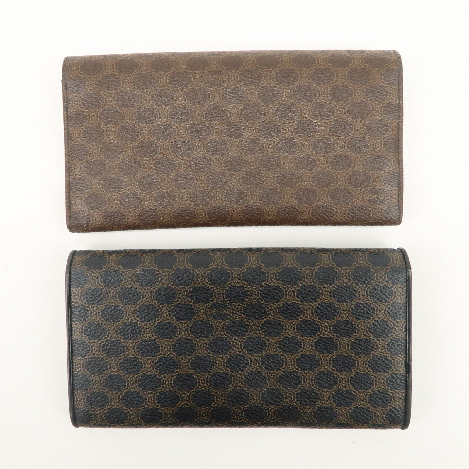 Celine Macadam Set of 2 PVC Long Wallet Brown Black