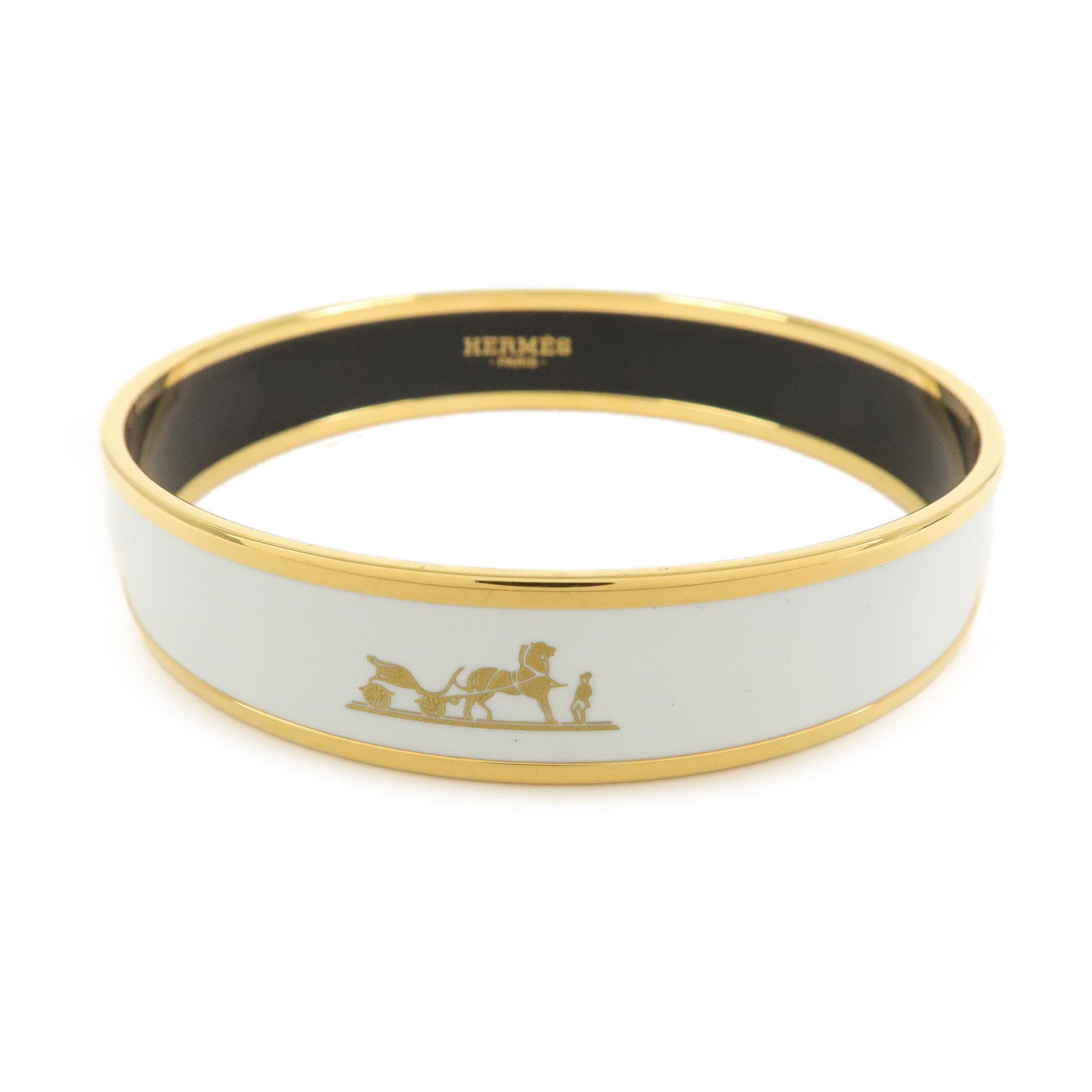HERMES Email PM Bracelet Bangle White