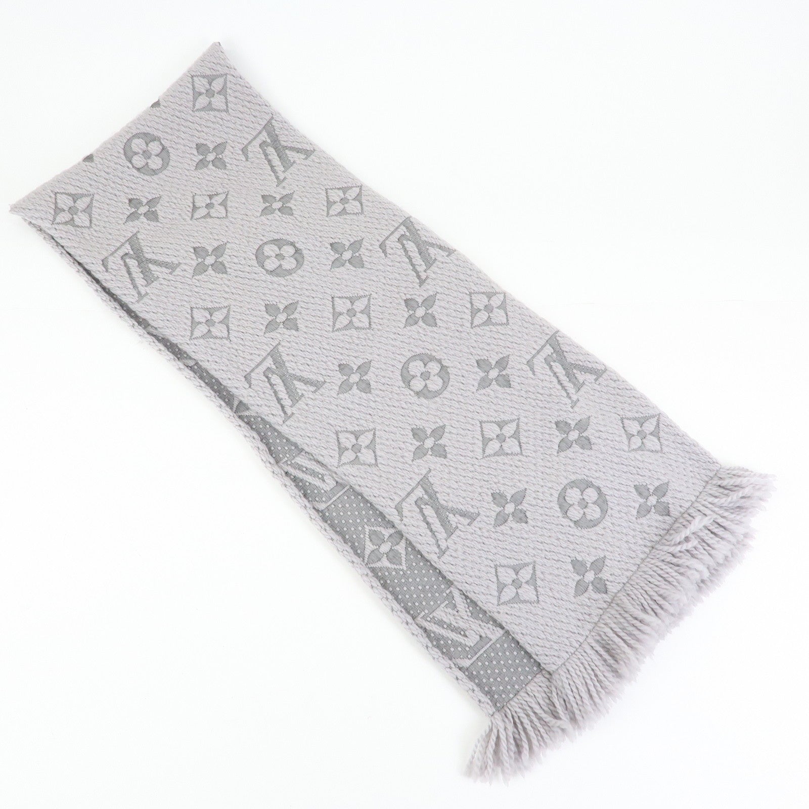 Louis Vuitton Monogram Escharp Logomania Scarf Gris Perle M74742