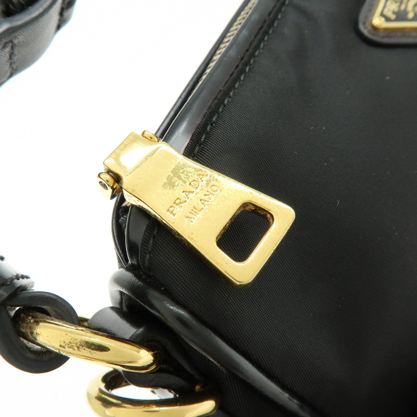 PRADA Triangle Logo Nylon 2Way Bag Hand Bag Shoulder Bag BN1833