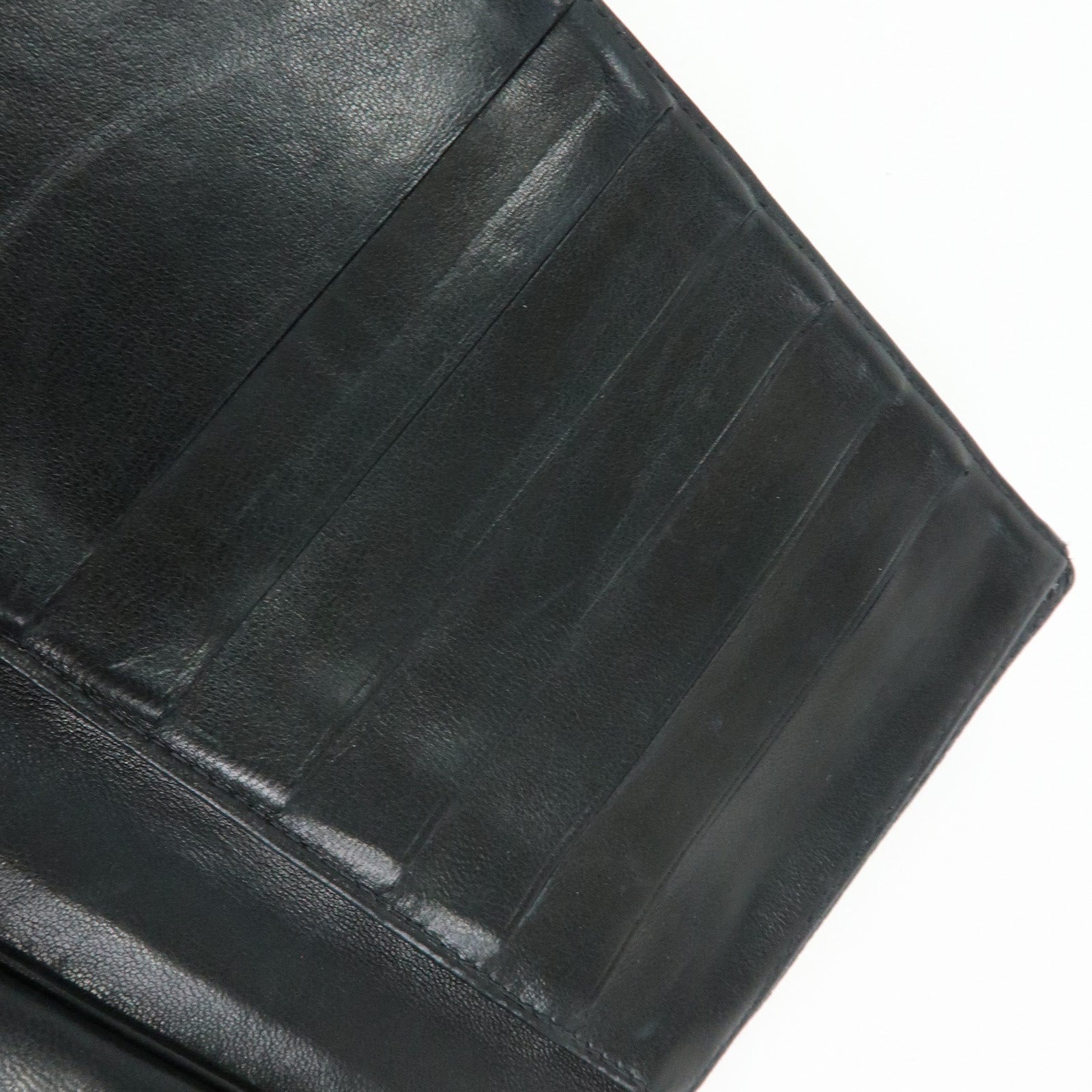 CHANEL COCO Mark Caviarskin Bi-Fold Long Wallet Black A13498