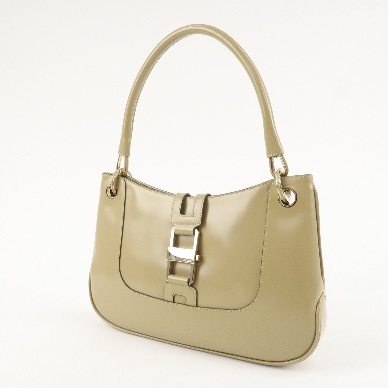 GUCCI Leather Shoulder Bag Hand Bag Beige 001.4150.002058 Used
