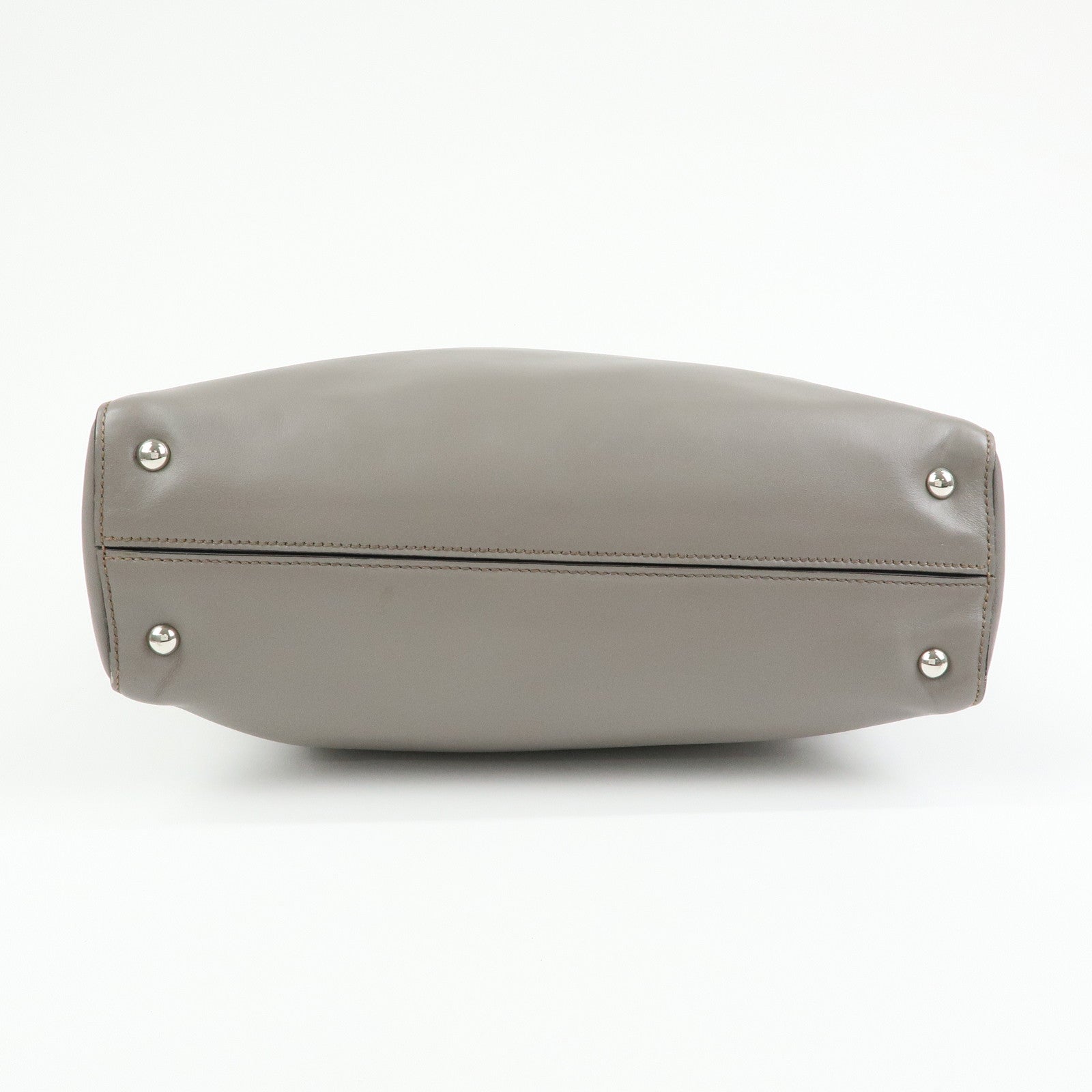MIU MIU Vitello Soft Leather Tote Bag Shoulder Hand Bag Grey R1914S