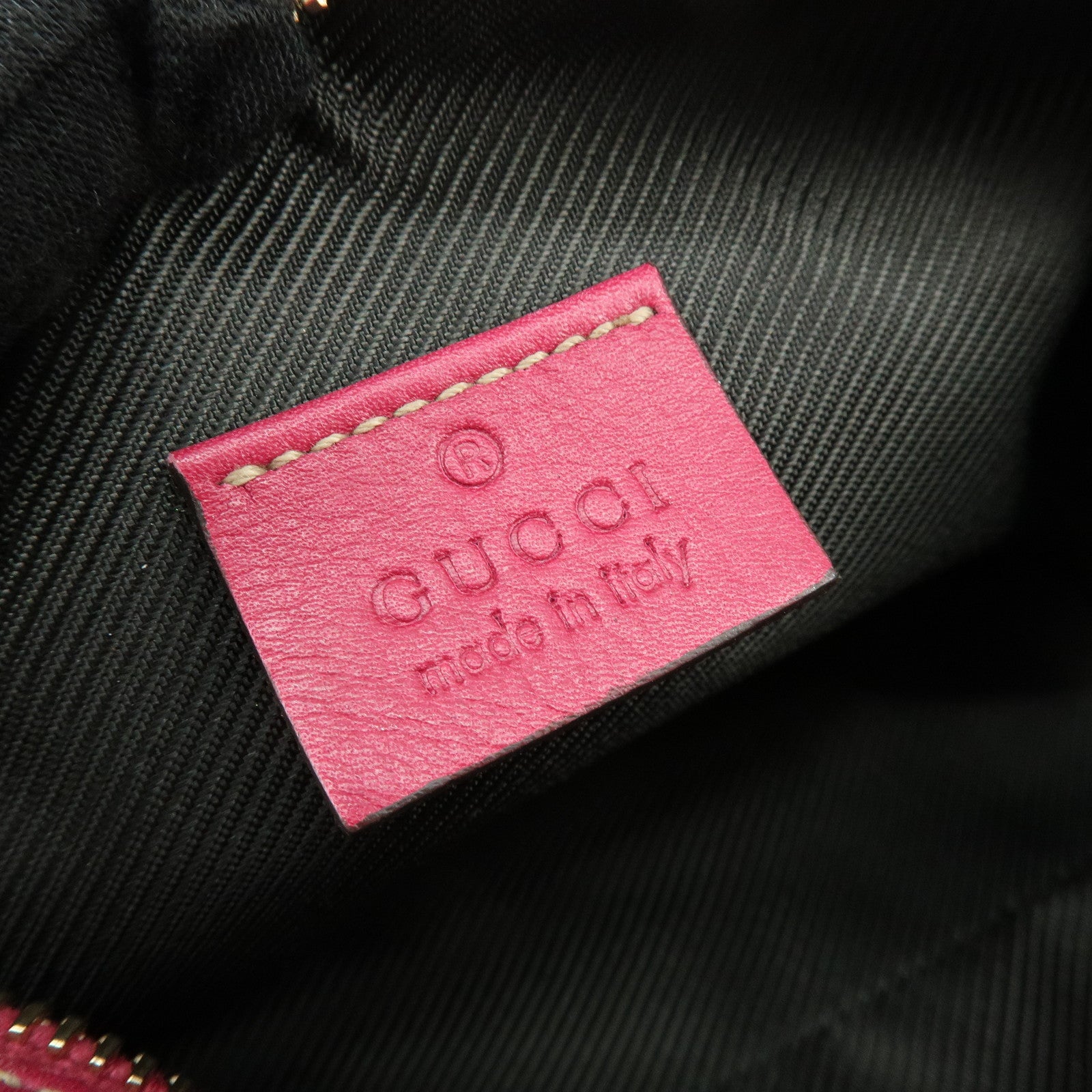 GUCCI Guccissima Leather Pouch Cosmetic Pouch Purse Pink 153228