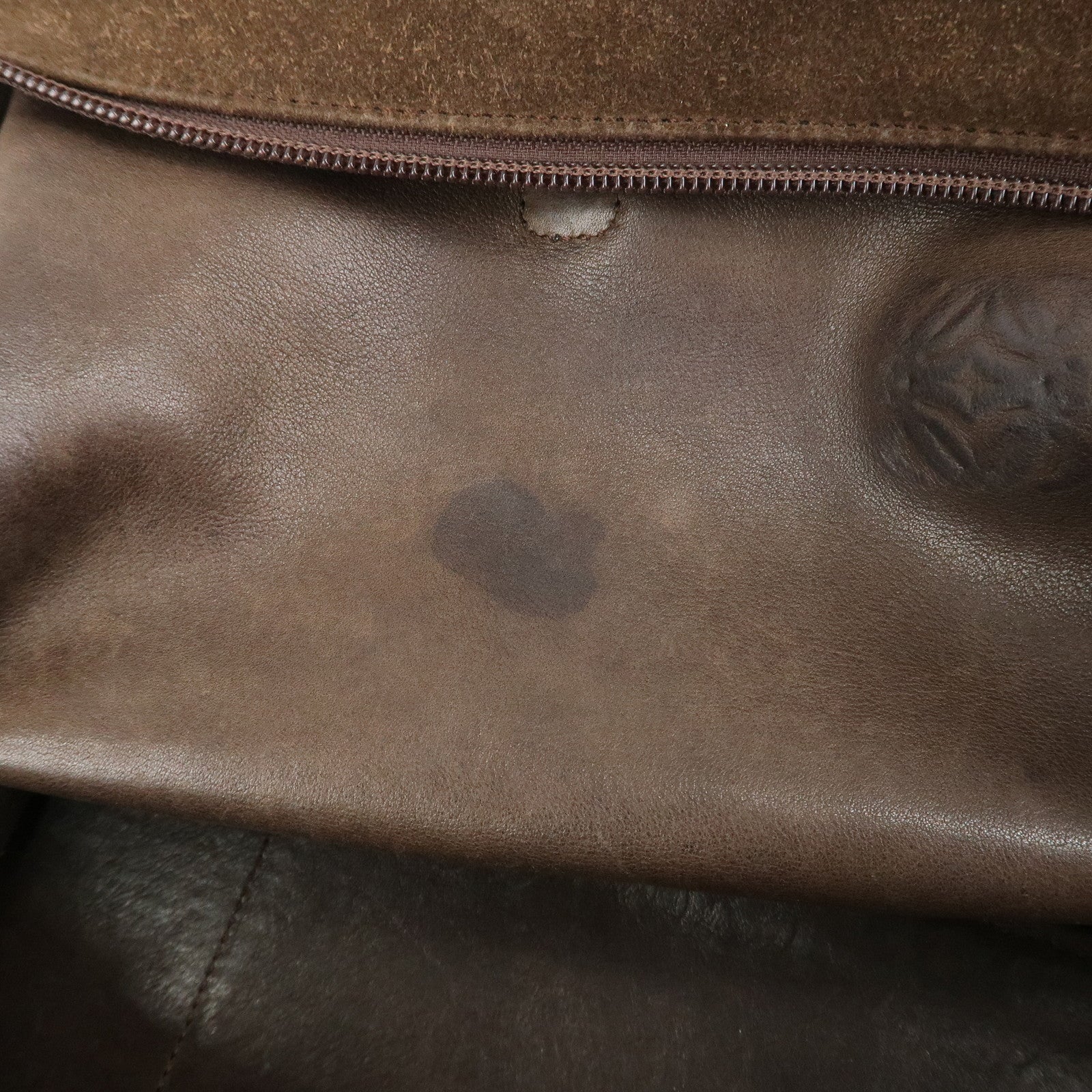 LOEWE Anagram Amazona 32 Suede Leather Hand Bag Boston Bag Brown