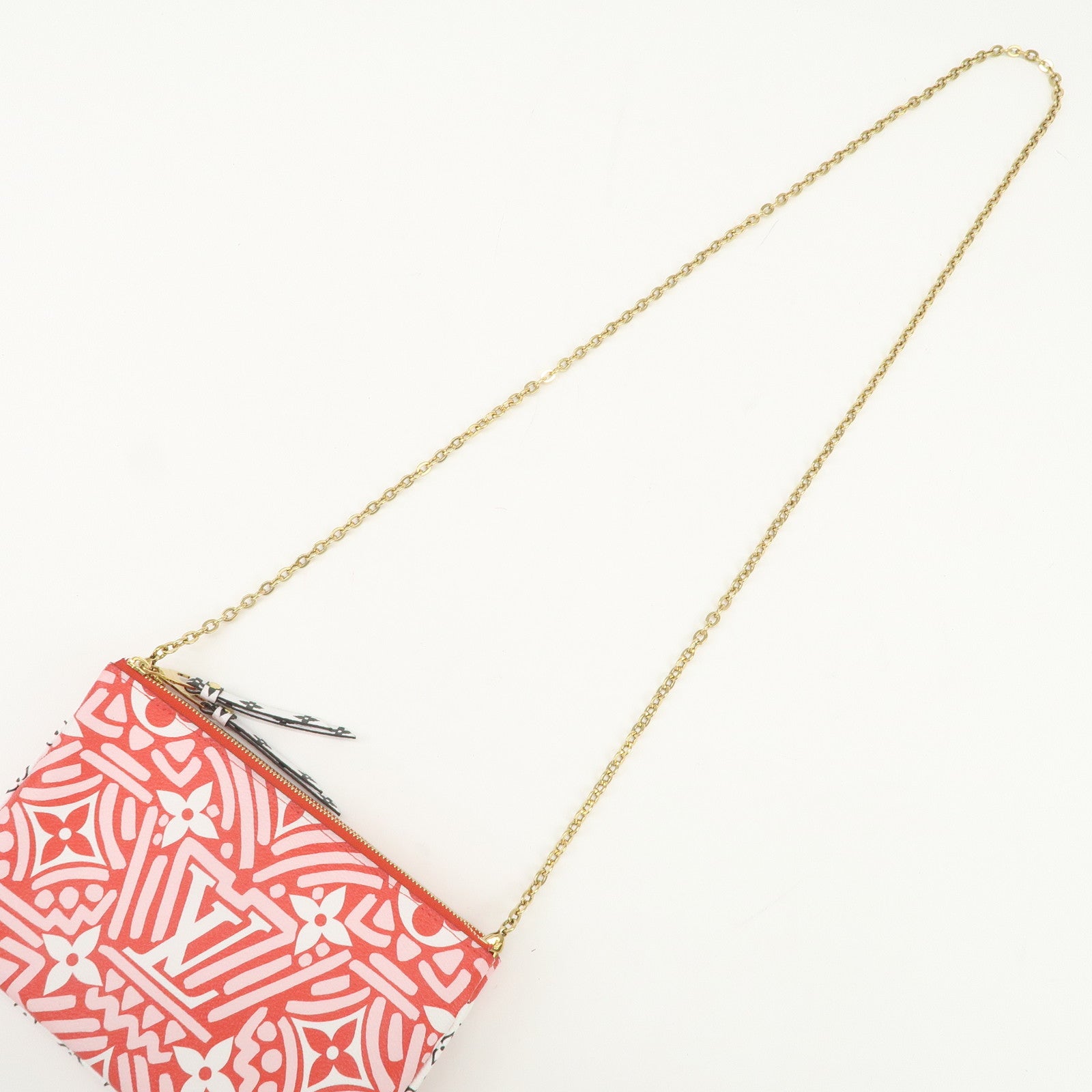 Louis Vuitton Monogram LV Crafty Pochette Double Zip Bag Red M69488