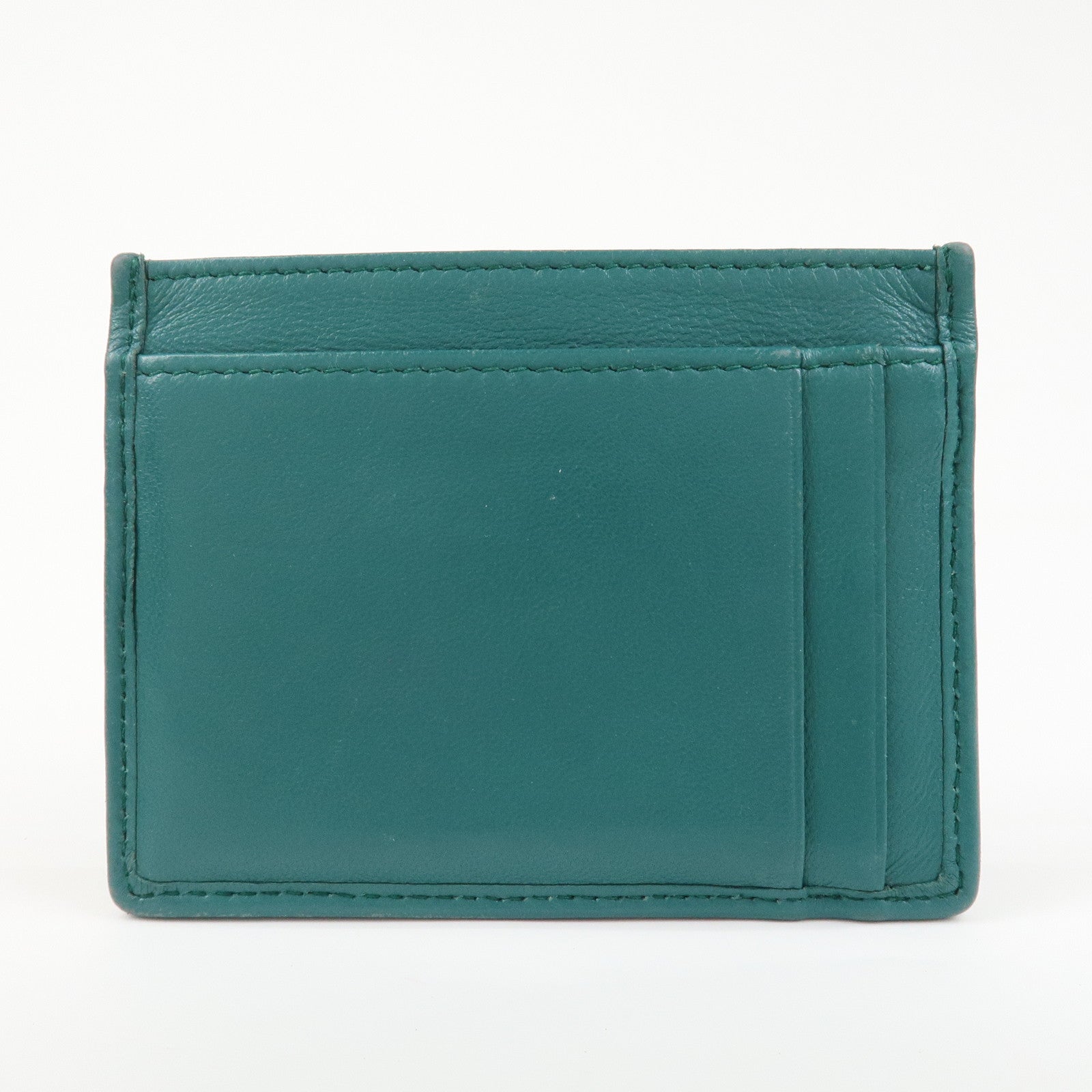 MIU MIU Matelasse Leather Card Case Card Holder Green 5MC076