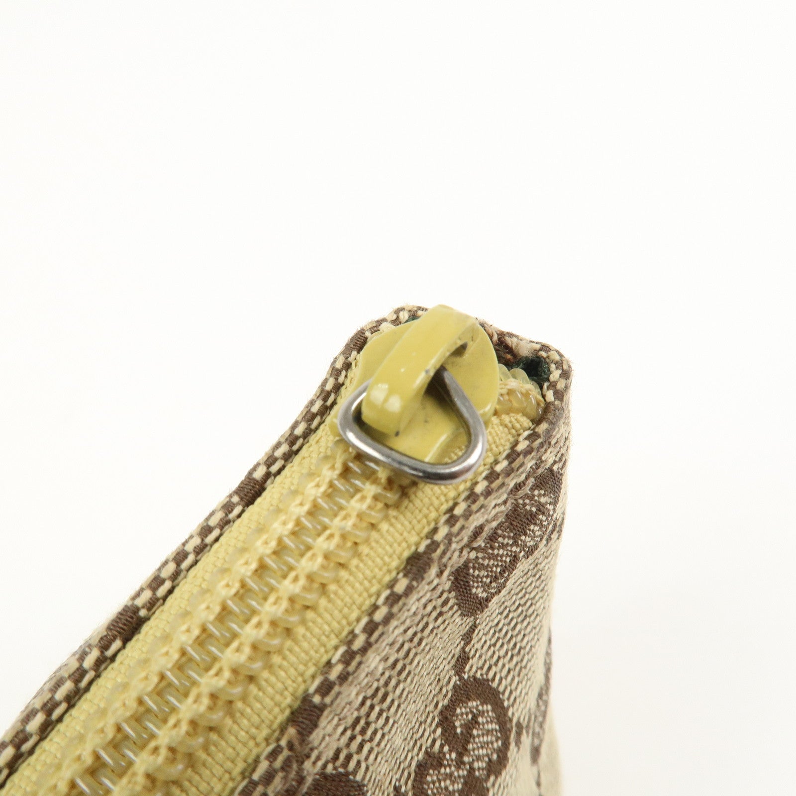 GUCCI Boat Bag GG Canvas Leather Accessory Pouch Hand Bag 07198