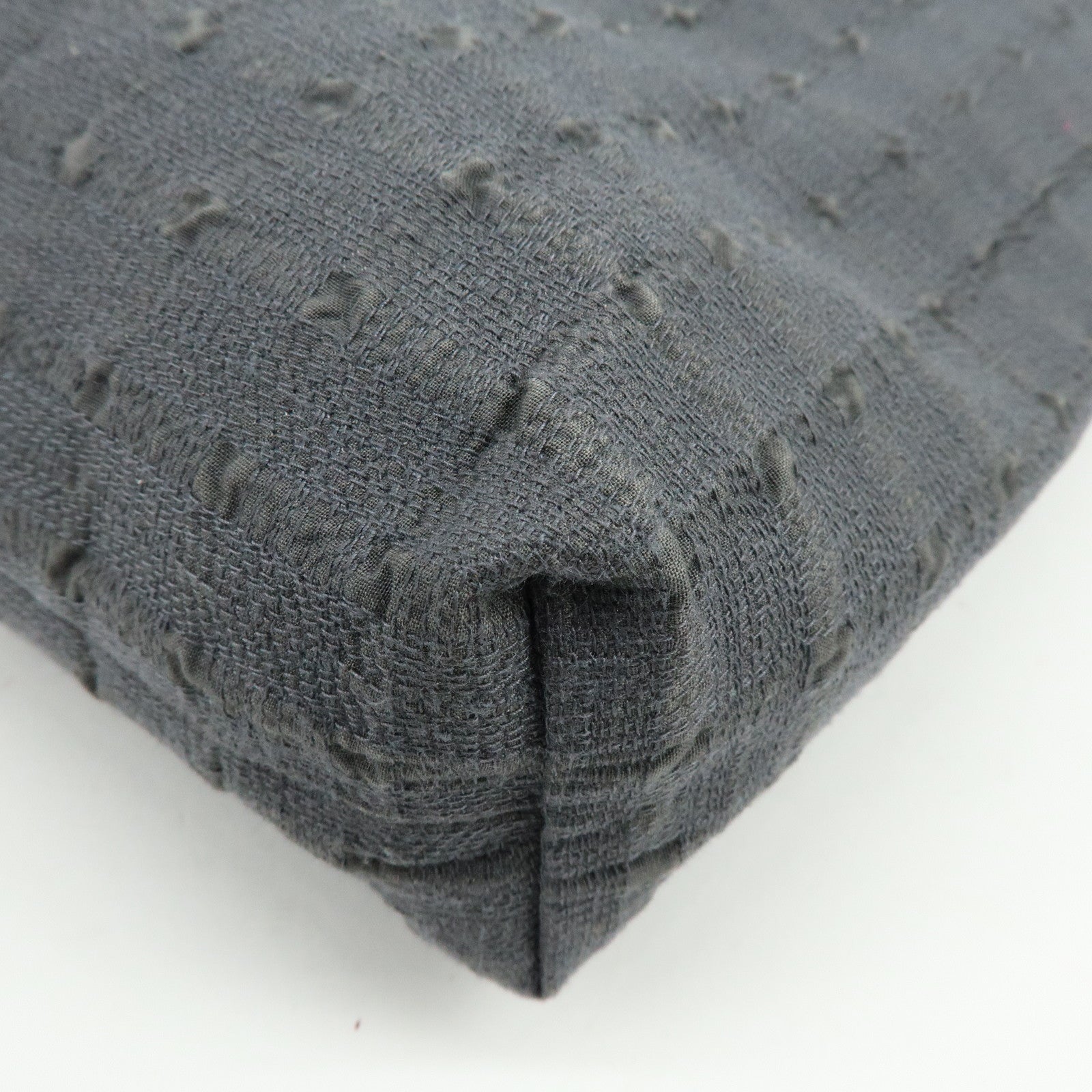 HERMES Amedaba GM Canvas Leather Tote Bag Hand Bag Gray