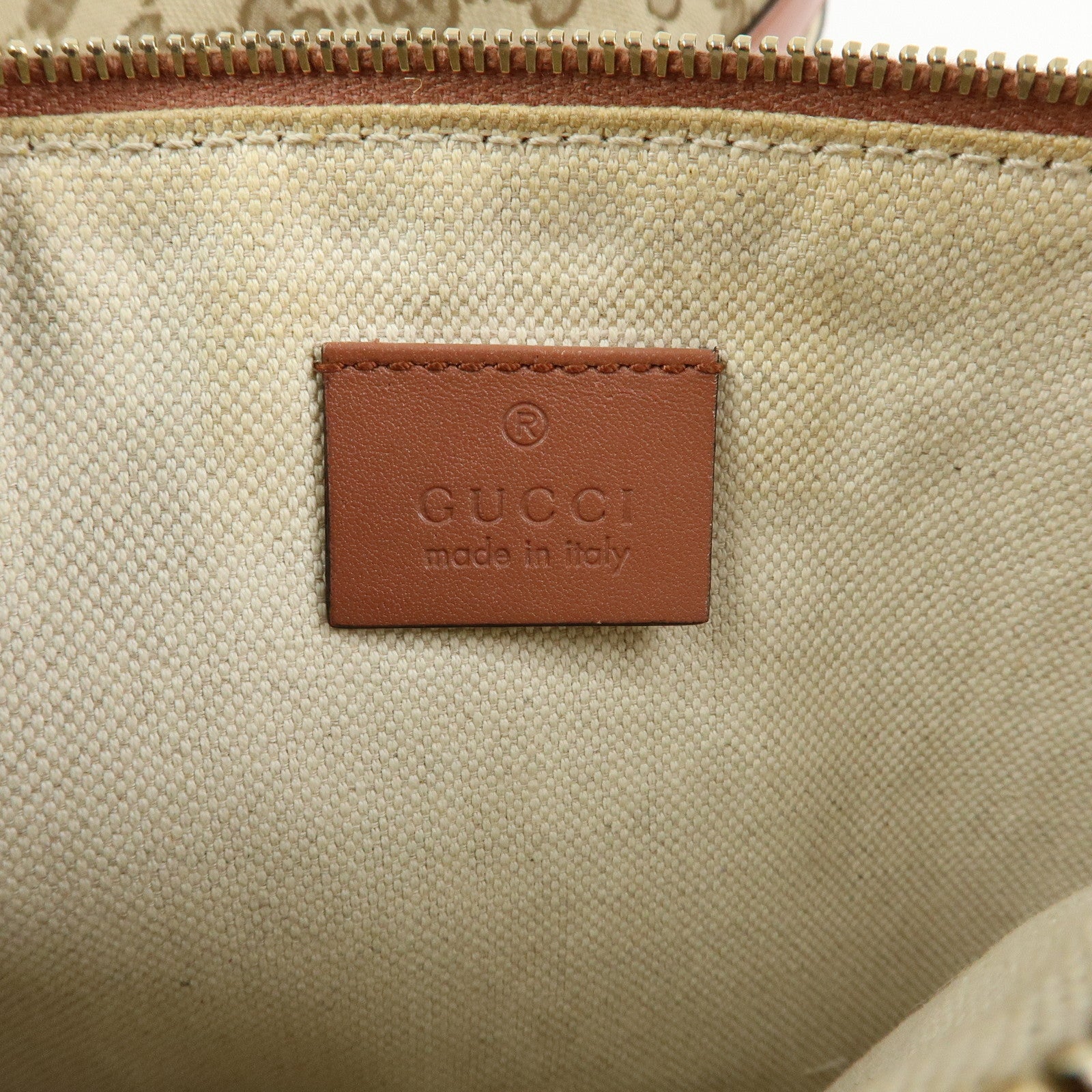 GUCCI GG Canvas Leather Tote Bag Shoulder Bag Beige Pink 247209