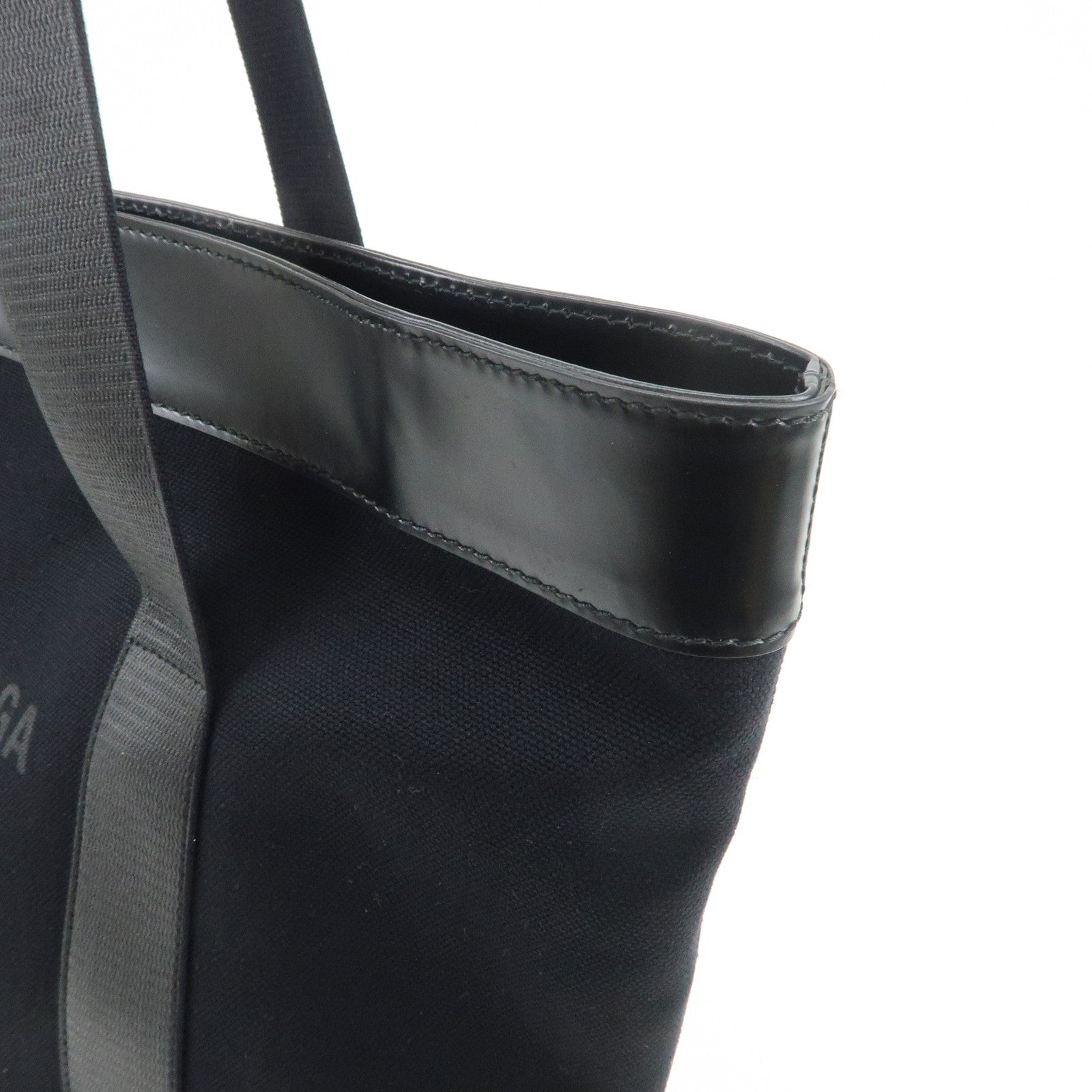 BALENCIAGA NAVY CABAS Canvas Tote Bag Shoulder Bag Black 374767