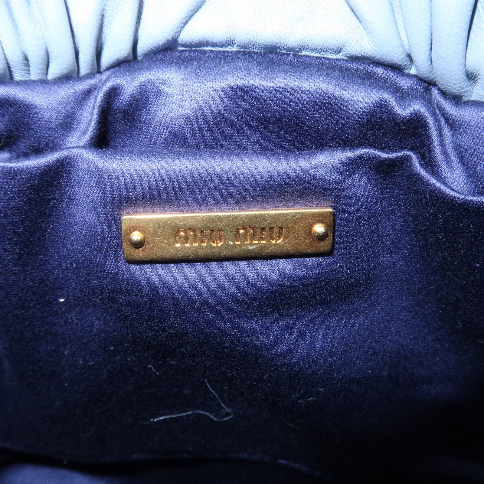MIU MIU Patchwork Denim Leather 2Way Bag Hand Bag Shoulder Bag