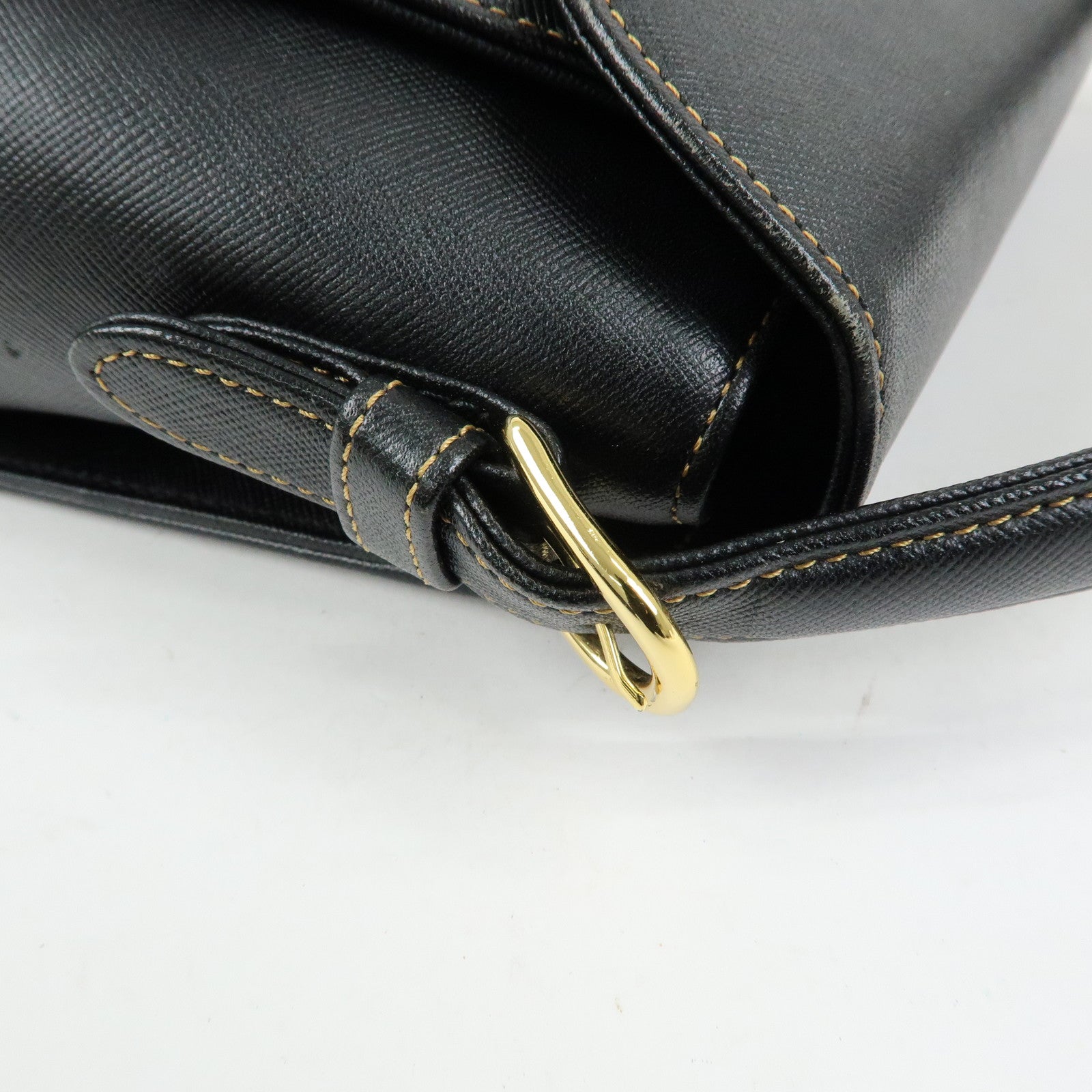 VALENTINO Leather 2Way Bag Hand Bag Shoulder Bag Black