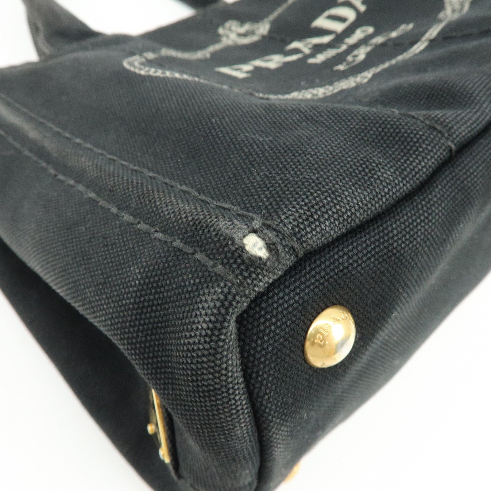 PRADA Triangle Logo Canapa Mini 2Way Hand Shoulder Bag Black B2439G