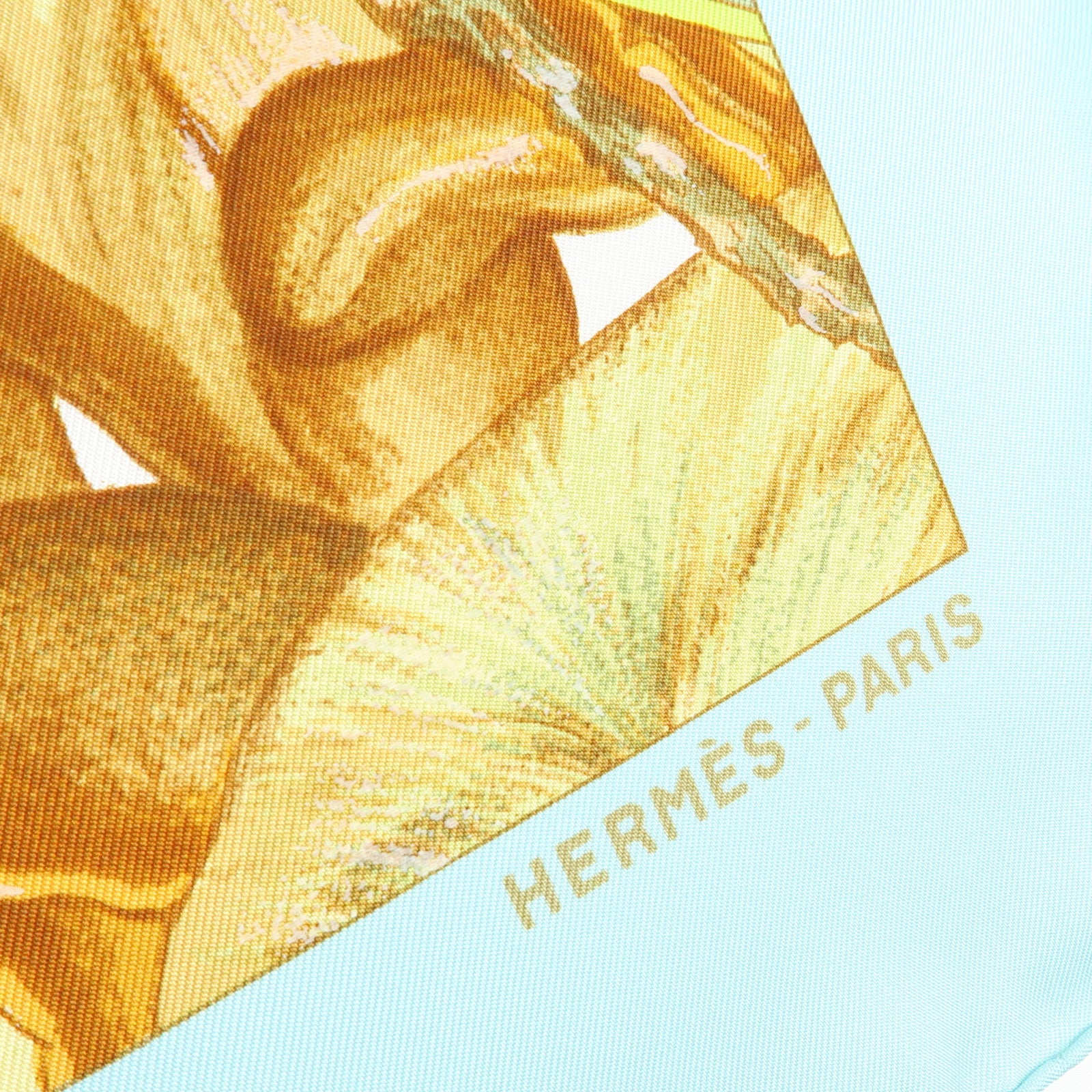 HERMES HERMES Carre 90 Silk 100% Scarf Jardin Creole Green Blue