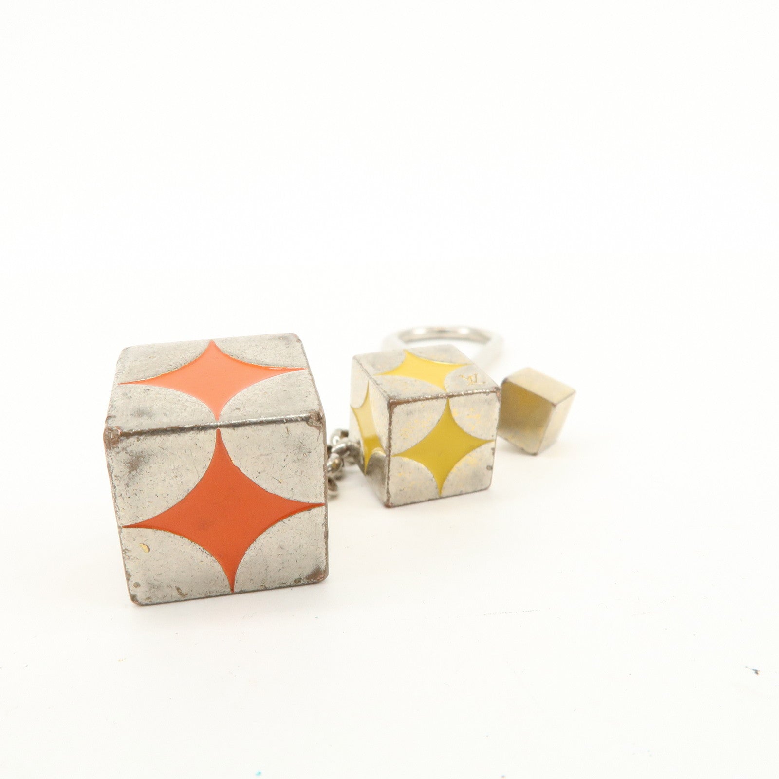 Louis Vuitton Metal Cube Bag Charm Key Charm Silver M65118