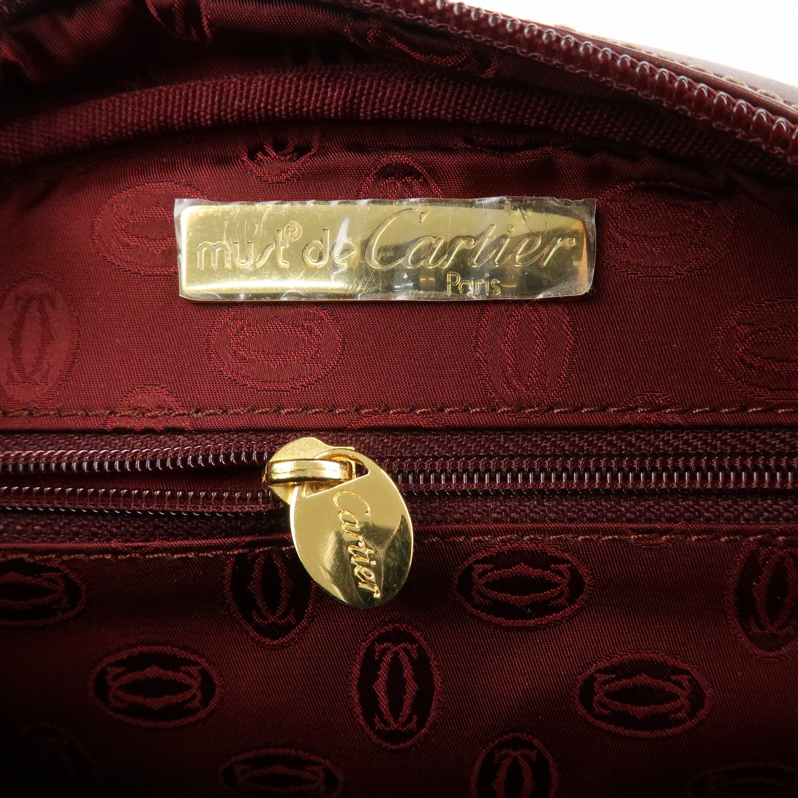 Cartier Must Line Calf Leather Shoulder Bag Burgundy