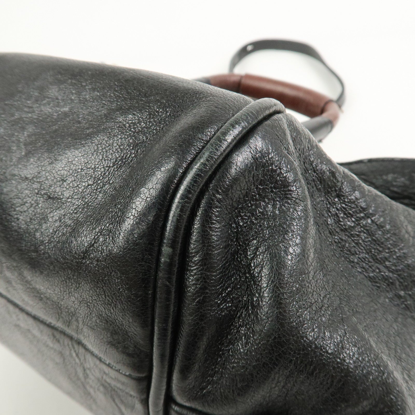 Chloe Ethel Leather Hand Bag Black Brown Gold HDW