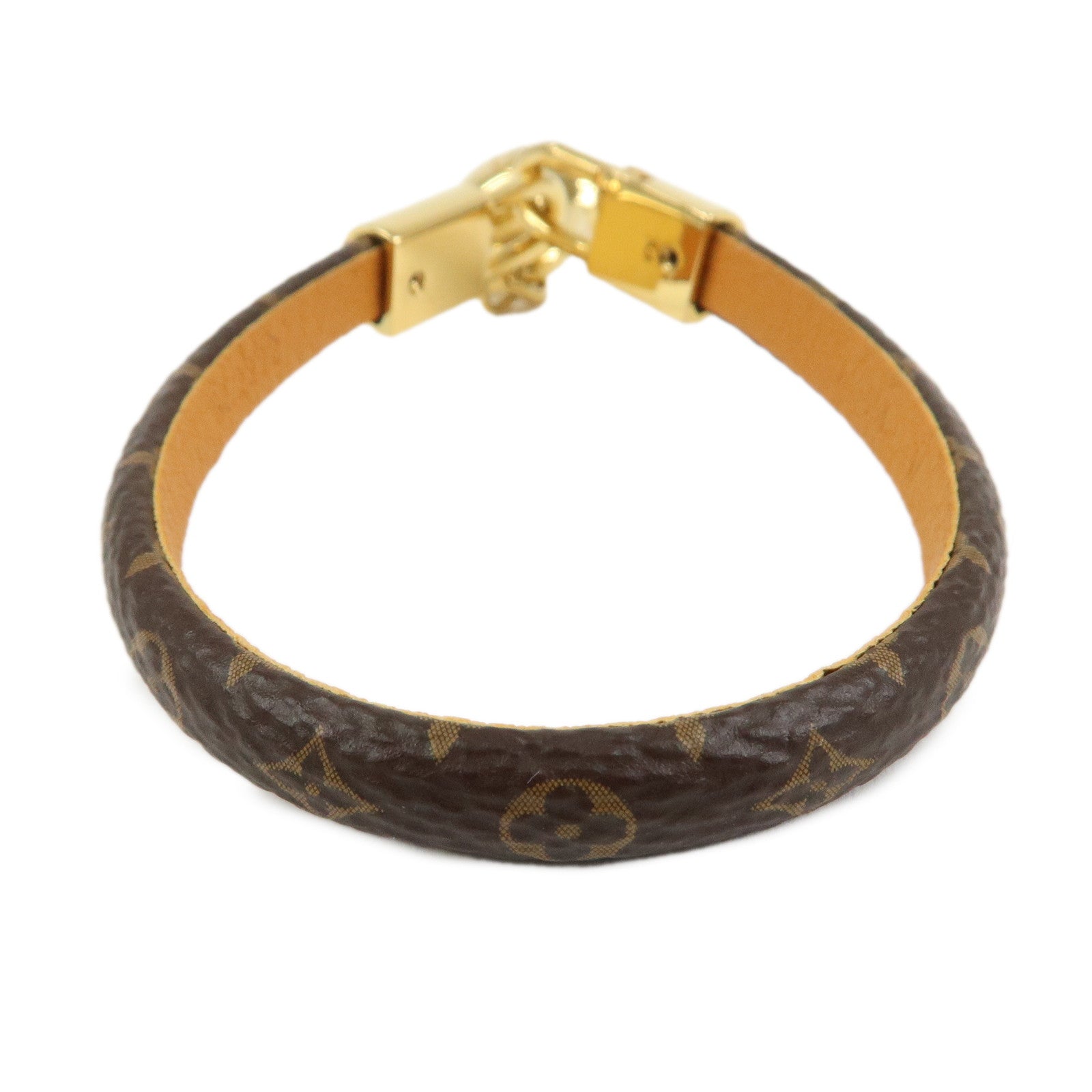 Louis Vuitton Monogram Bracelet Crazy In Lock Size 17 Brown M6451