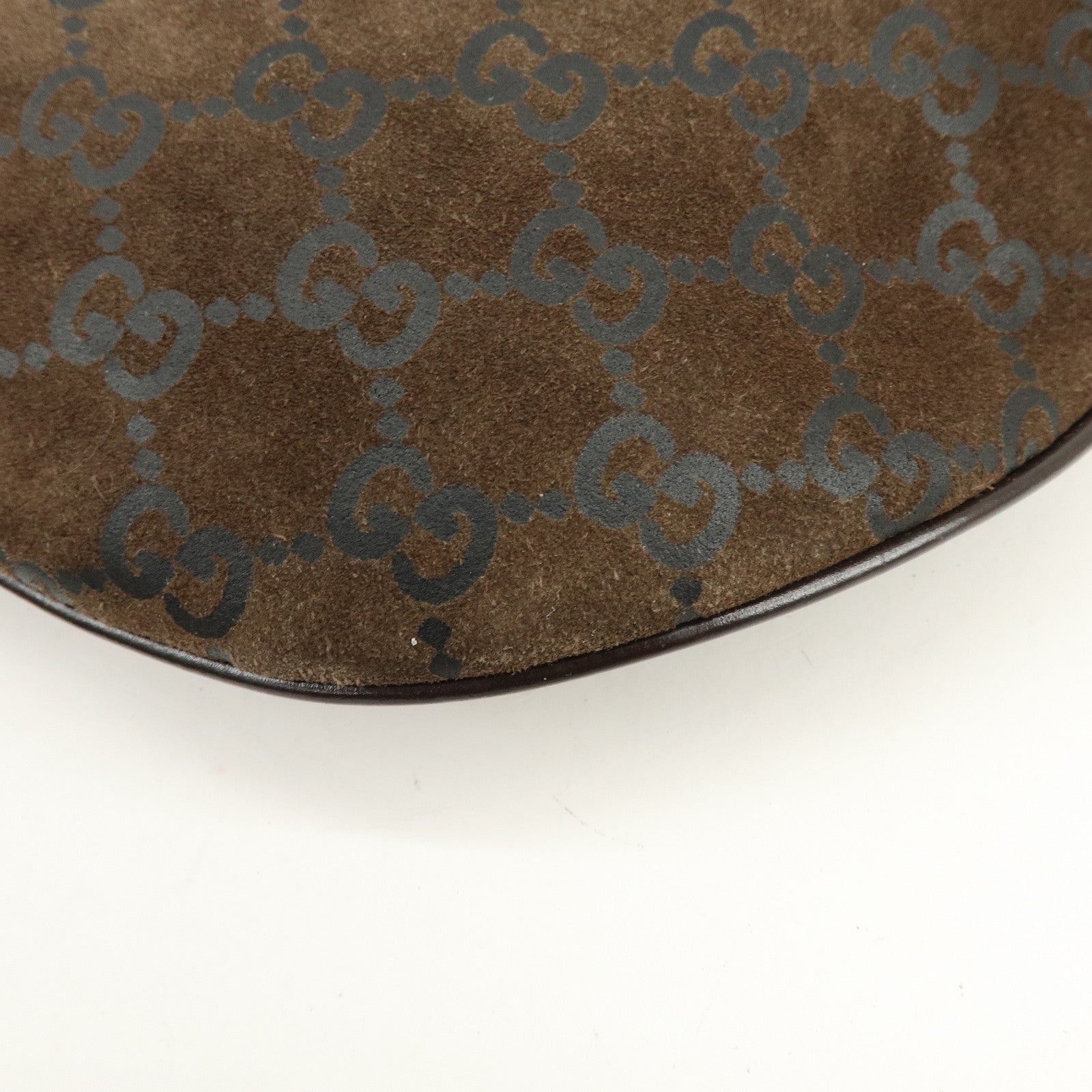 GUCCI GG Suede Leather Shoulder Bag Brown Green 001・1206・3444