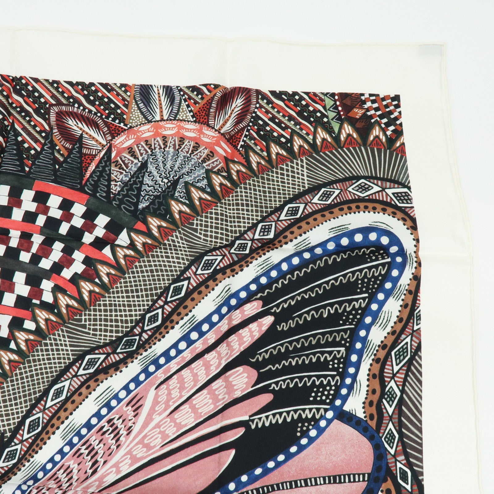Christian Dior Silk 100% Scarf Butterfly Pattern White Black Pink