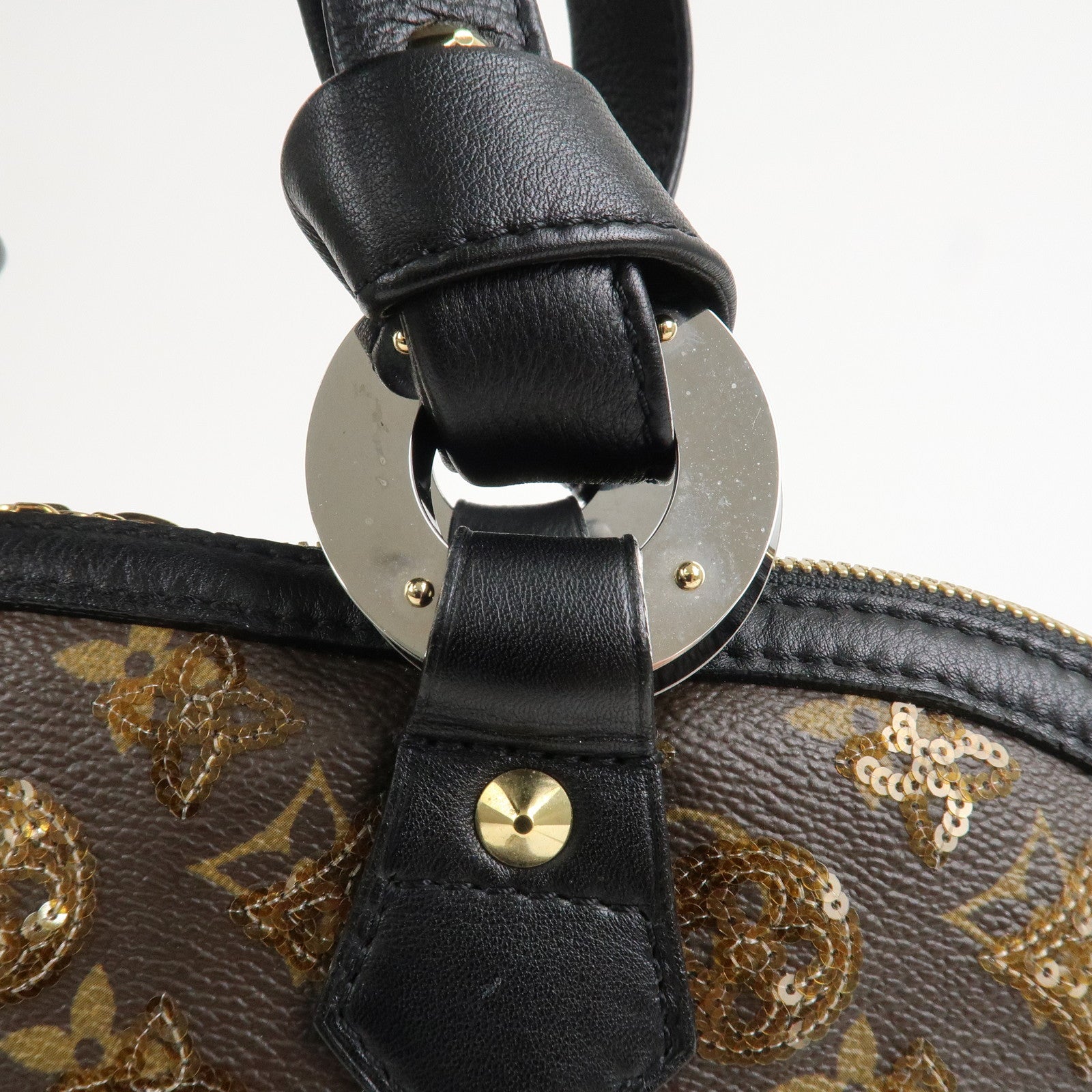 Louis Vuitton Monogram Eclipse Alma Hand Bag Ambre Brown M40245