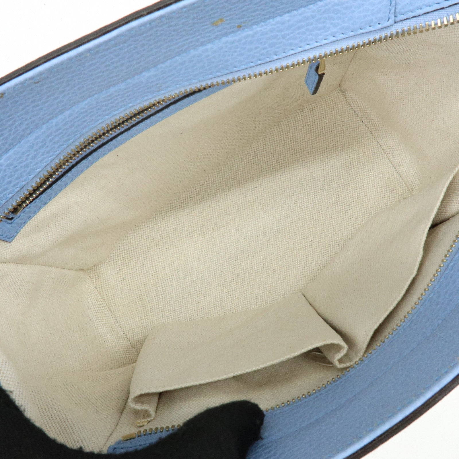 GUCCI Interlocking G Leather 2Way Bag Hand Bag Light Blue 368827