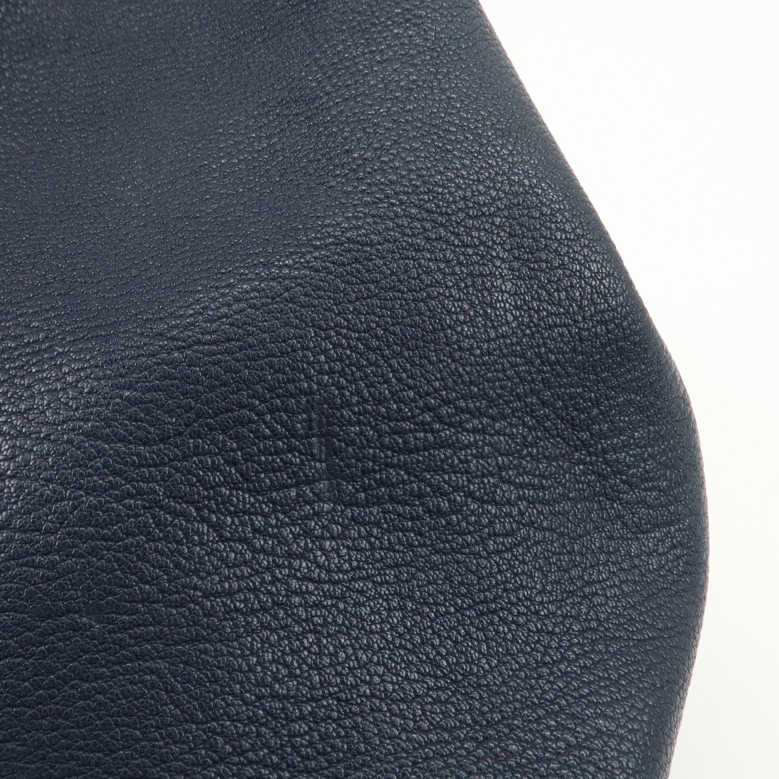 MIUMIU Logo Madras Leather Hand Bag Tote Bag Navy Gold Hardware Used