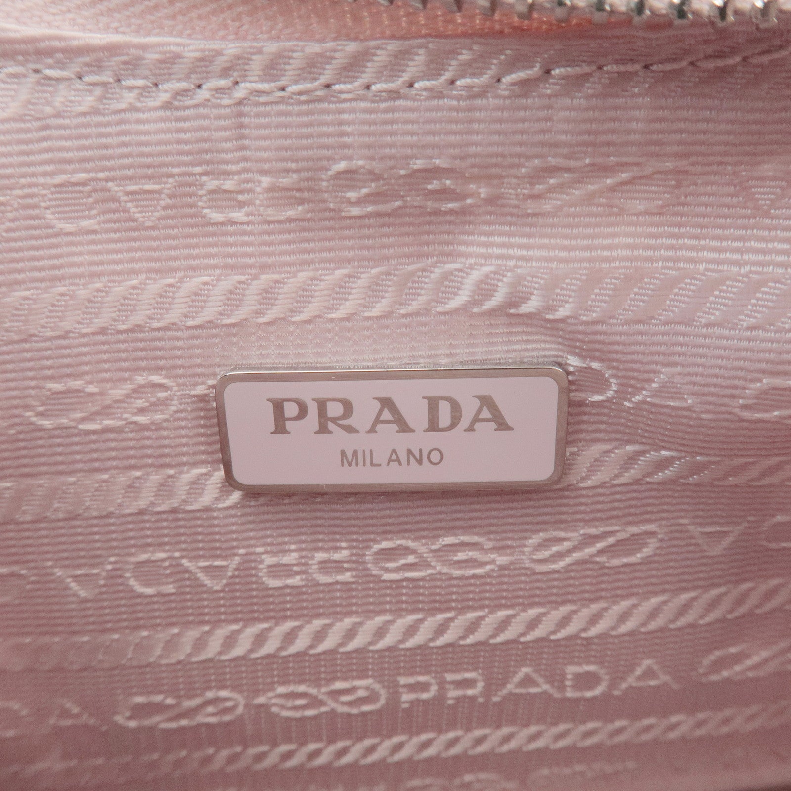 PRADA Triangle Logo Raffia Leather 2Way Shoulder Bag Pink 1BC204