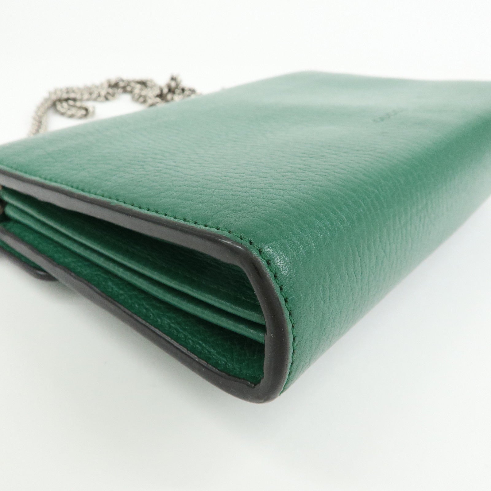 GUCCI Dionysus Leather Chain Wallet Shoulder Bag Green 401231