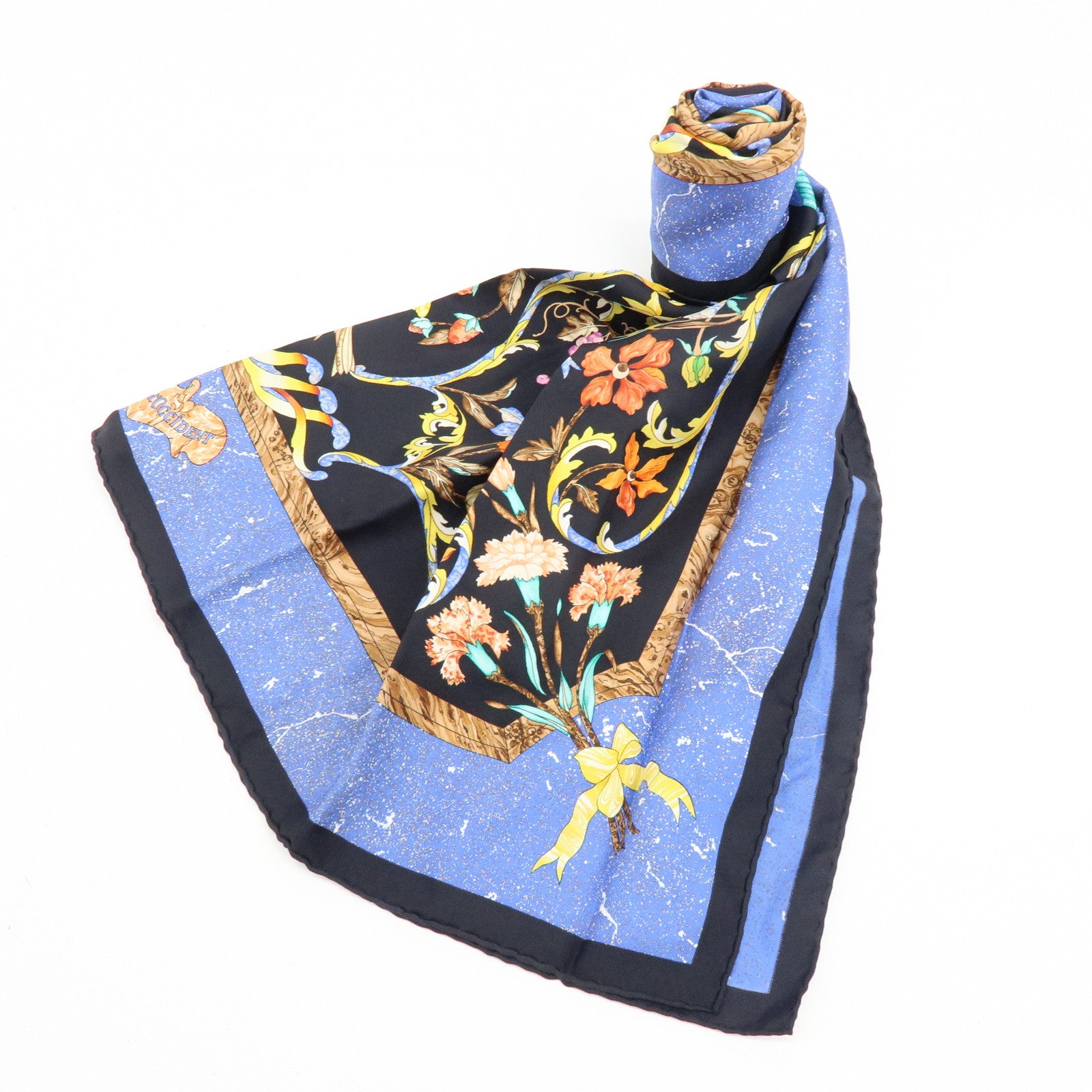 HERMES Carre 90 Silk 100% Scarf PIERRES D' ORIENT ET D' OCCIDENT