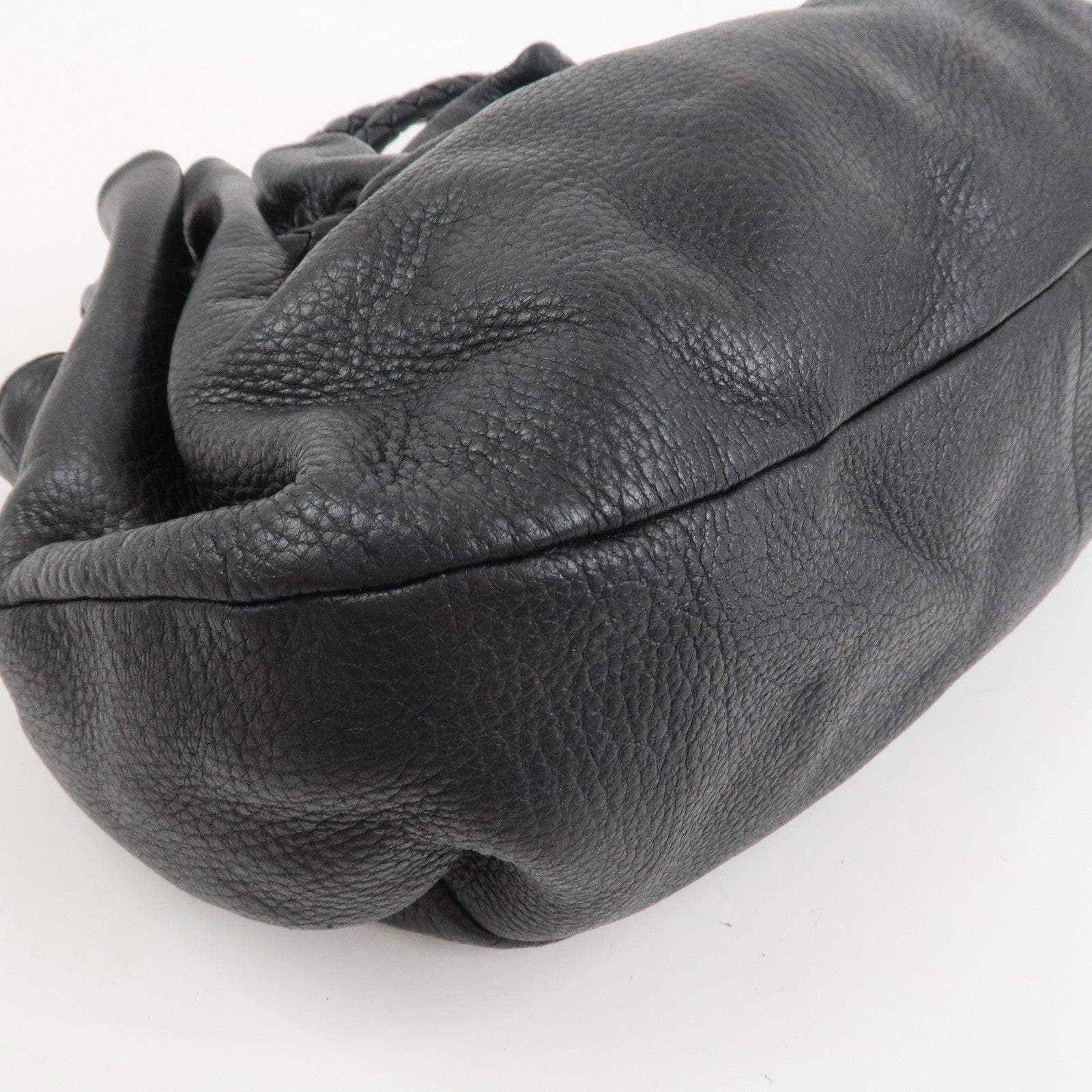 BOTTEGA VENETA Intrecciato Leather Hand Bag Shoulder Bag Black