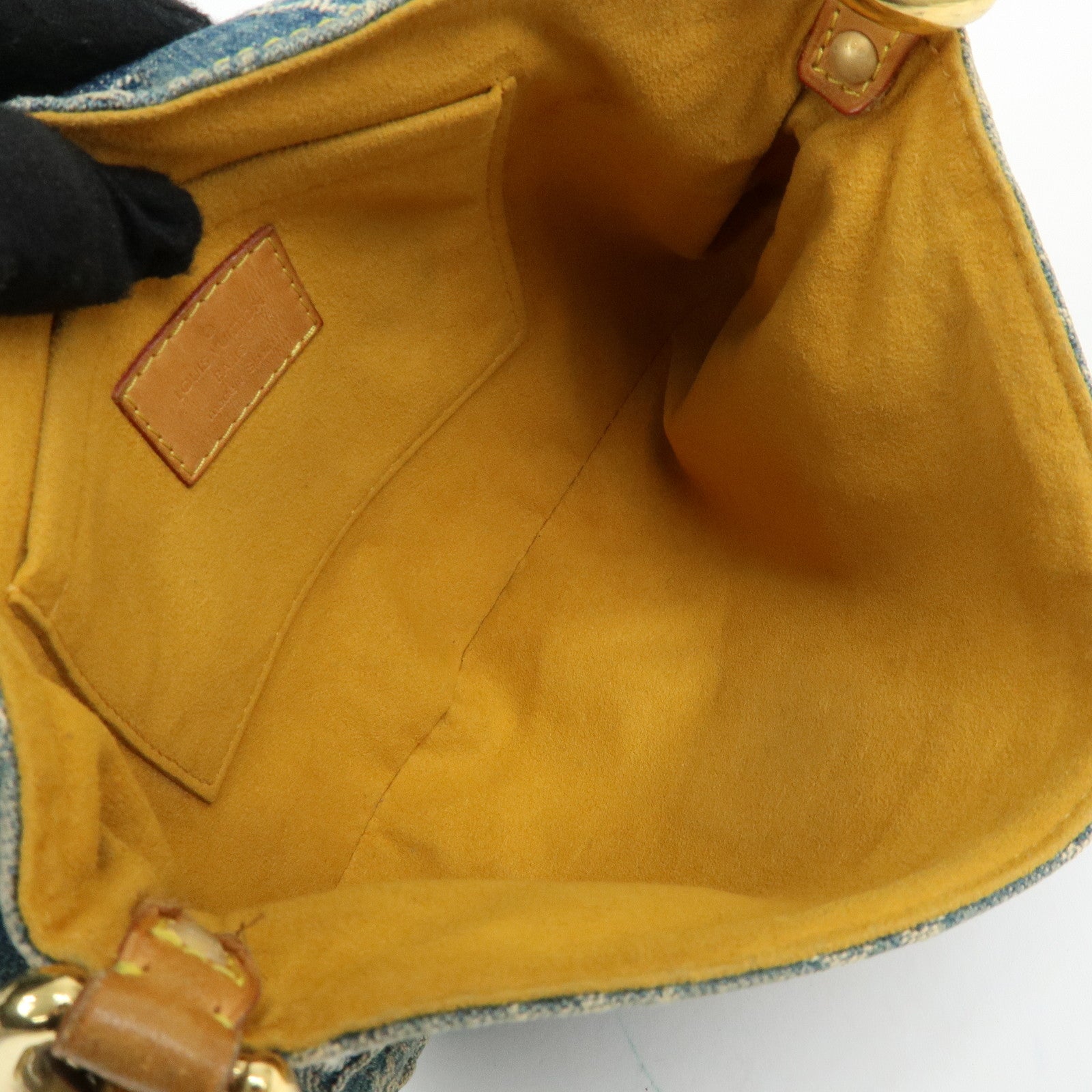 Louis Vuitton Monogram Denim Mini Pleaty Shoulder Bag Blue M95050