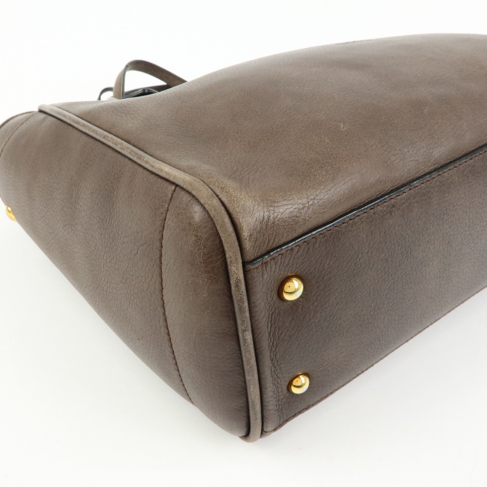 LOEWE MADRID1846 Leather Tote Bag Hand Bag Brown