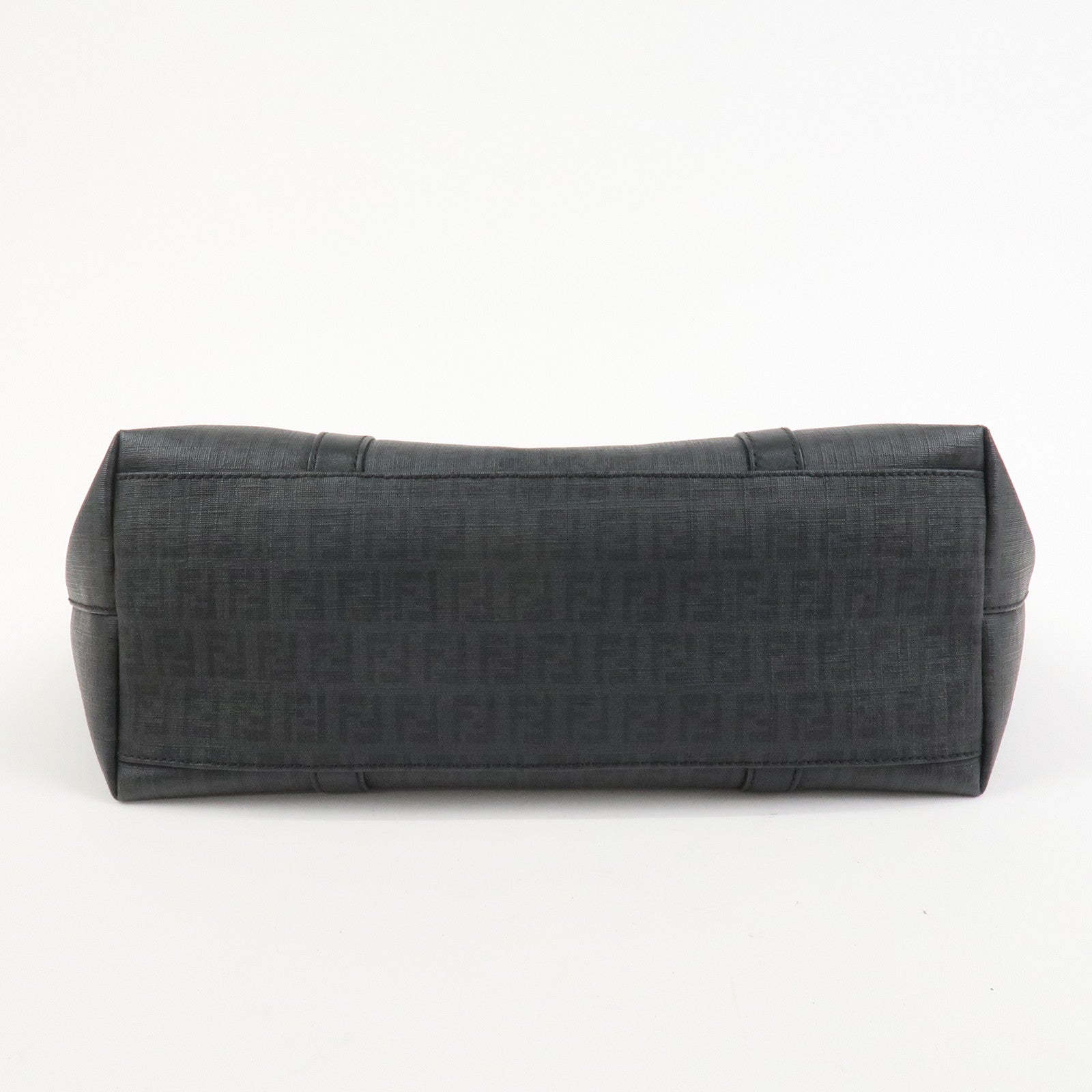 FENDI Zucchino PVC Leather Tote Bag Shoulder Bag Black 8BH215