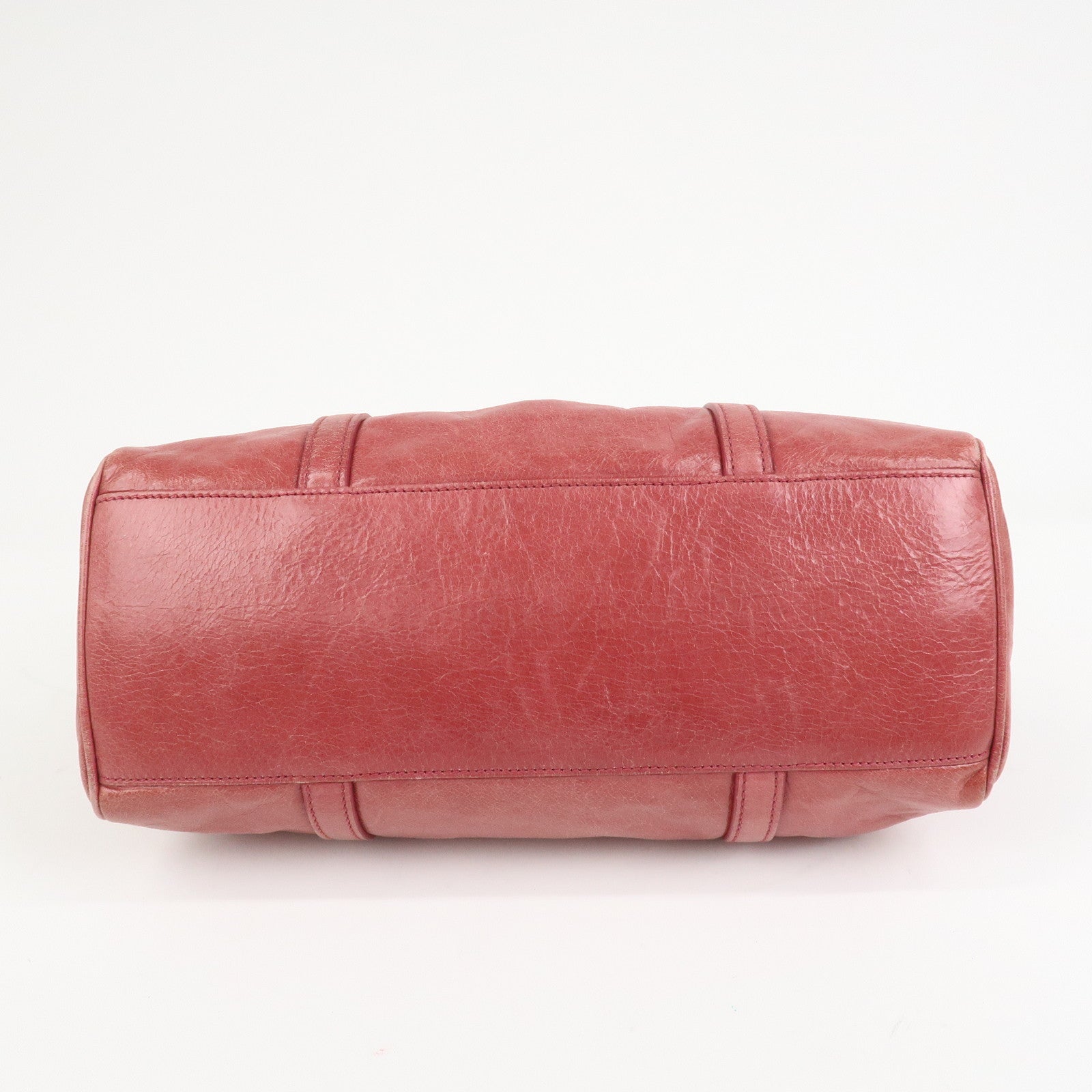 MIU MIU Logo Leather Shoulder Bag Boston Bag Pink RR1941