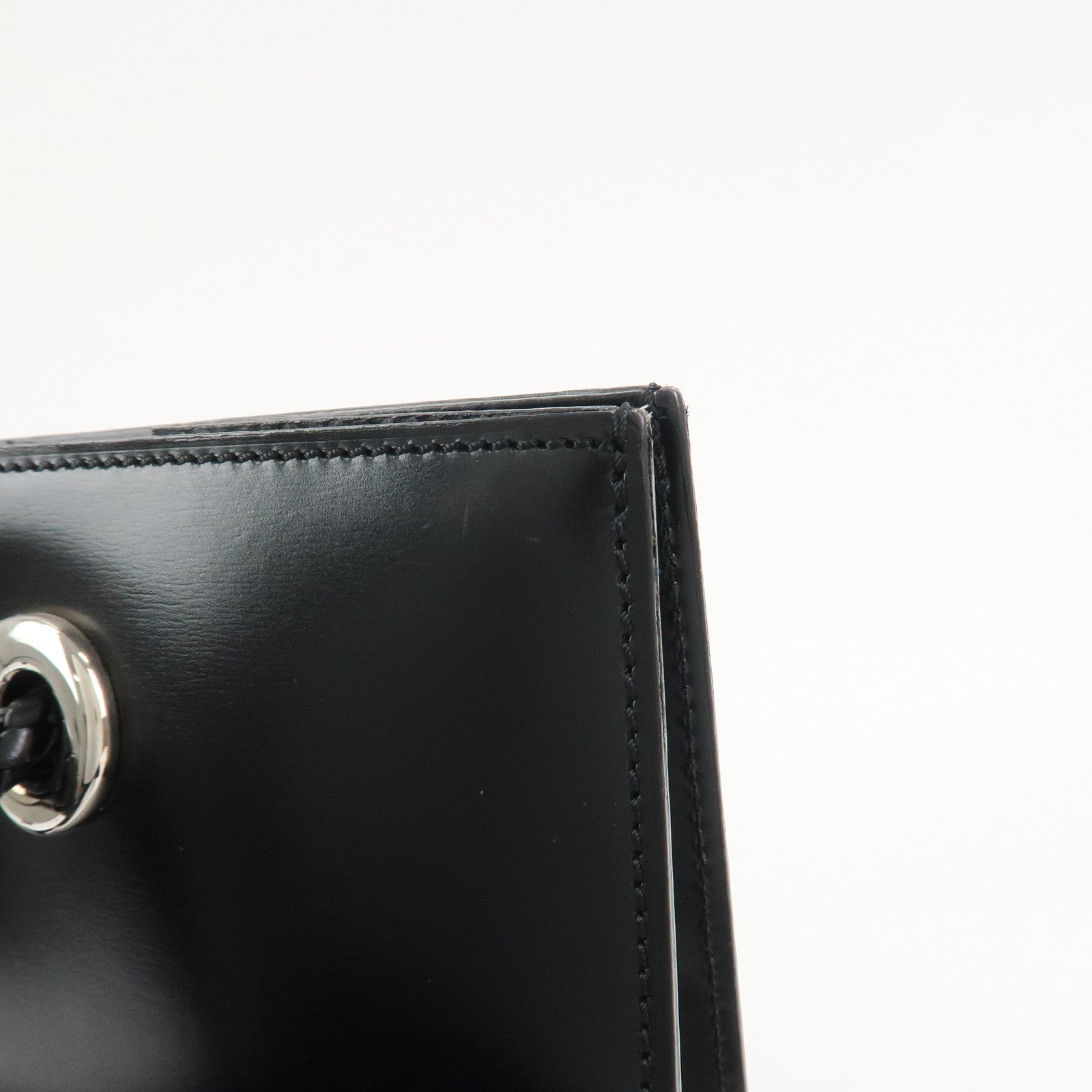 Cartier Leather Shoulder Bag Tote bag Black Silver