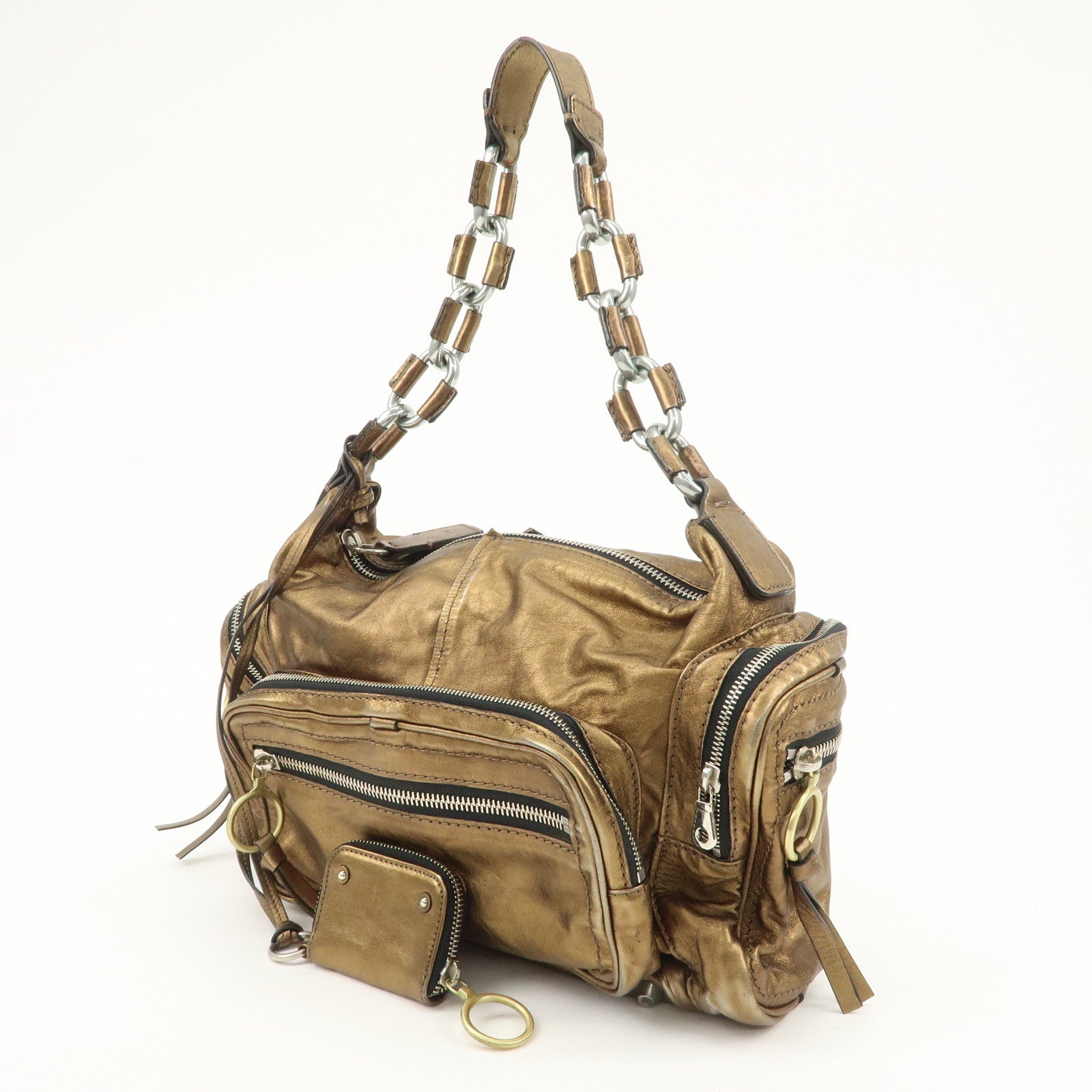 Chloe Betty Leather Shoulder Bag Hand Bag Bronze